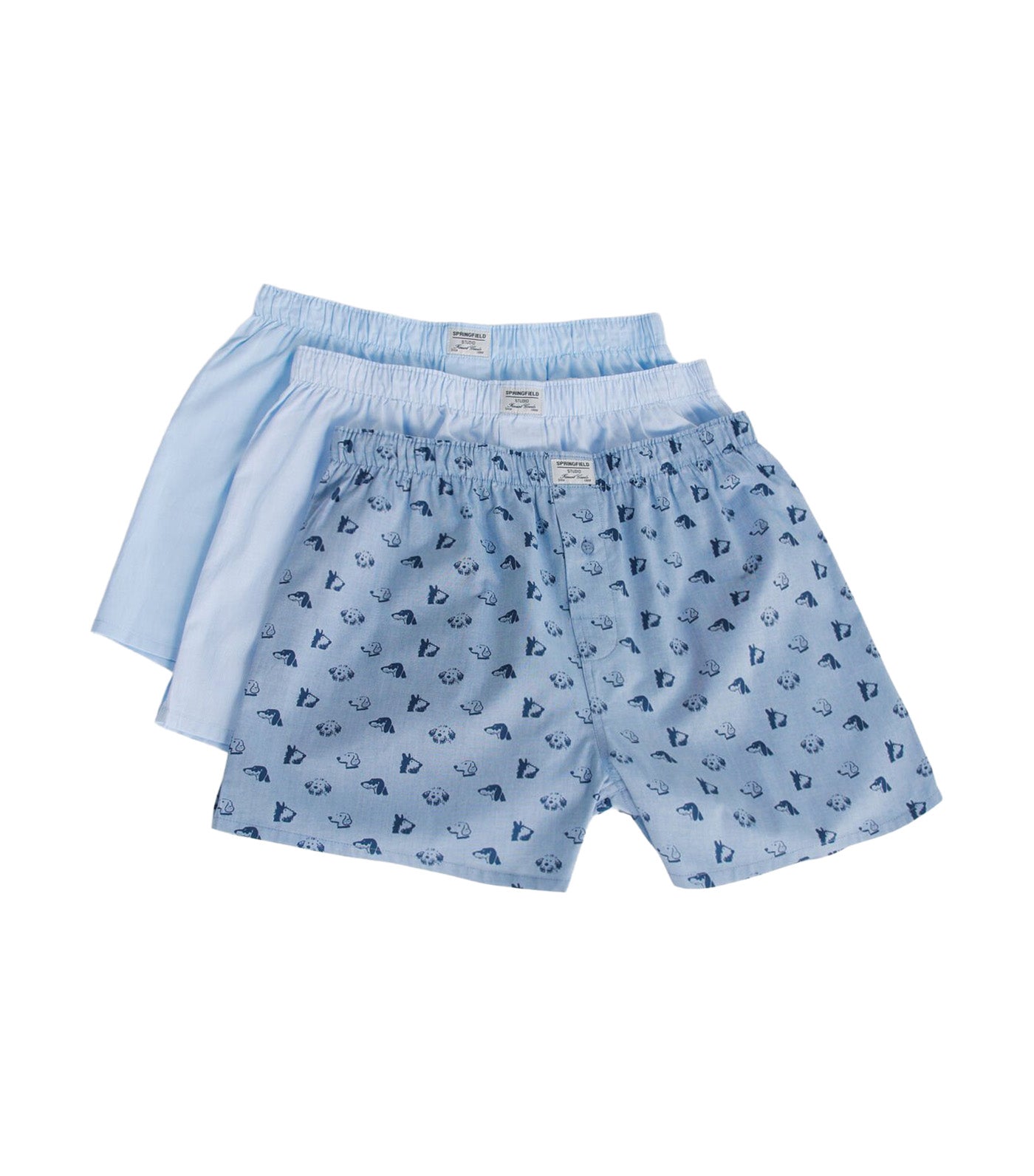 3-Pack Dog Print Underwear Light Blue