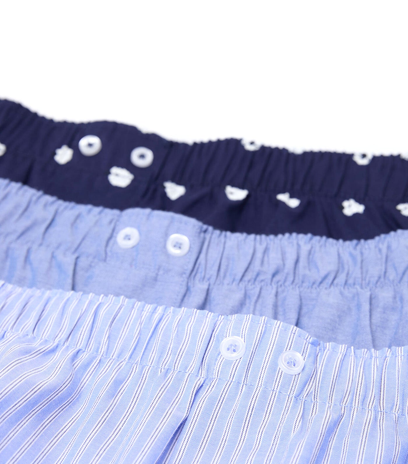 Pack Of 3 Printed Poplin Boxers Blue