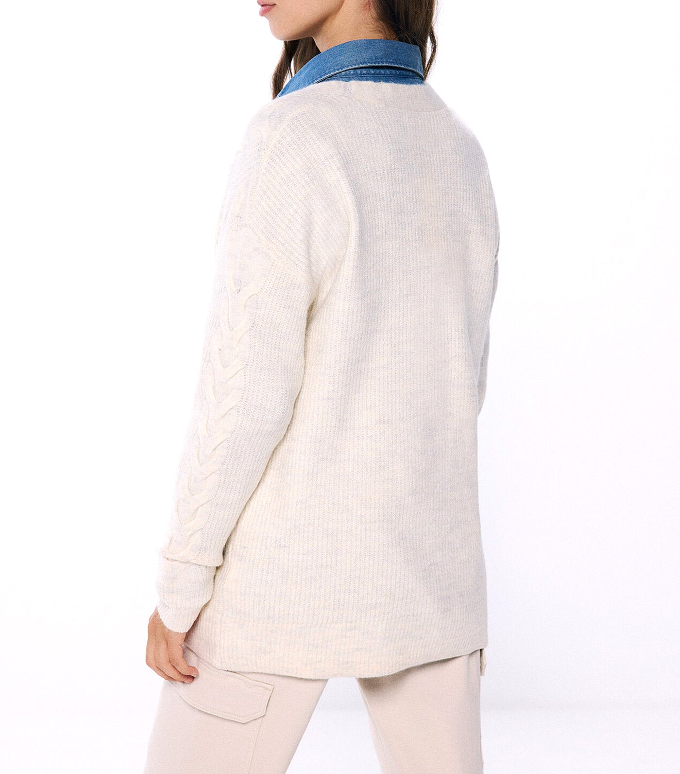 Cable Knit Cardigan
 White