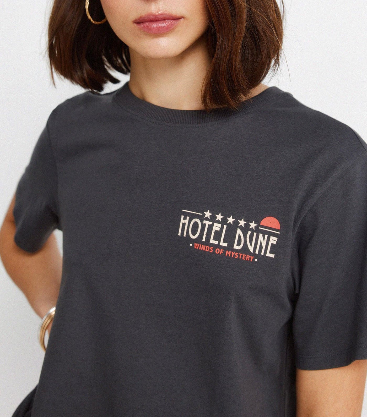 Springfield Printed Short Sleeve T-Shirt Charcoal 