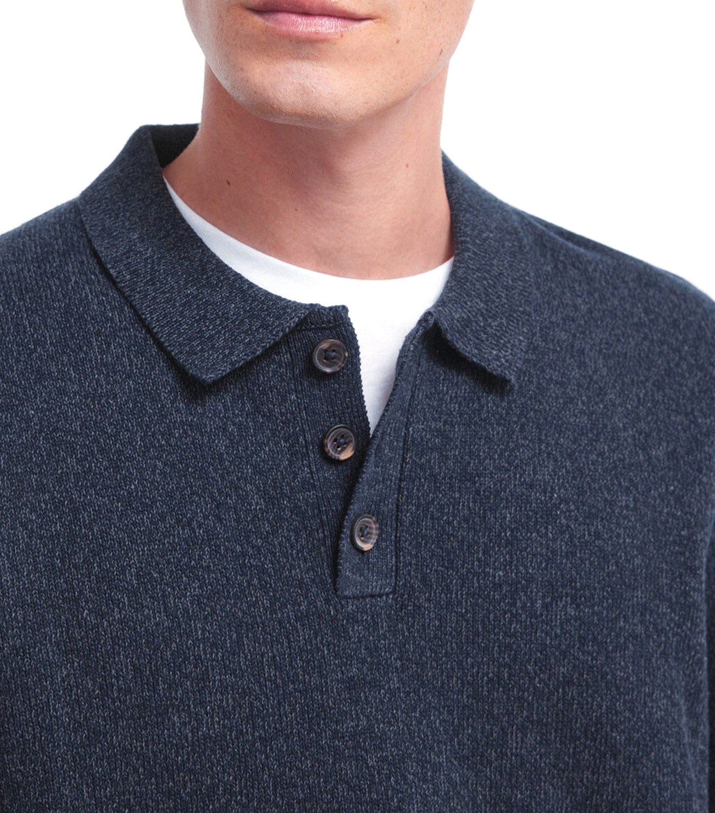 Polo Shirt Neck Jumper with Buttons