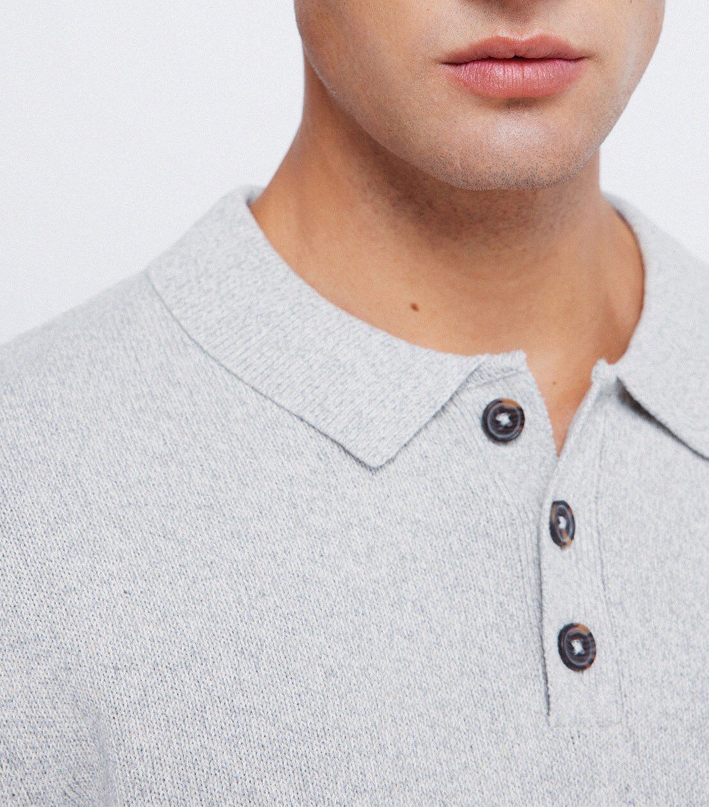 Polo Shirt Neck Jumper with Buttons