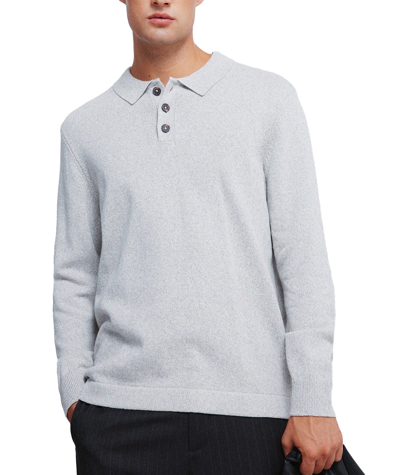Polo Shirt Neck Jumper with Buttons