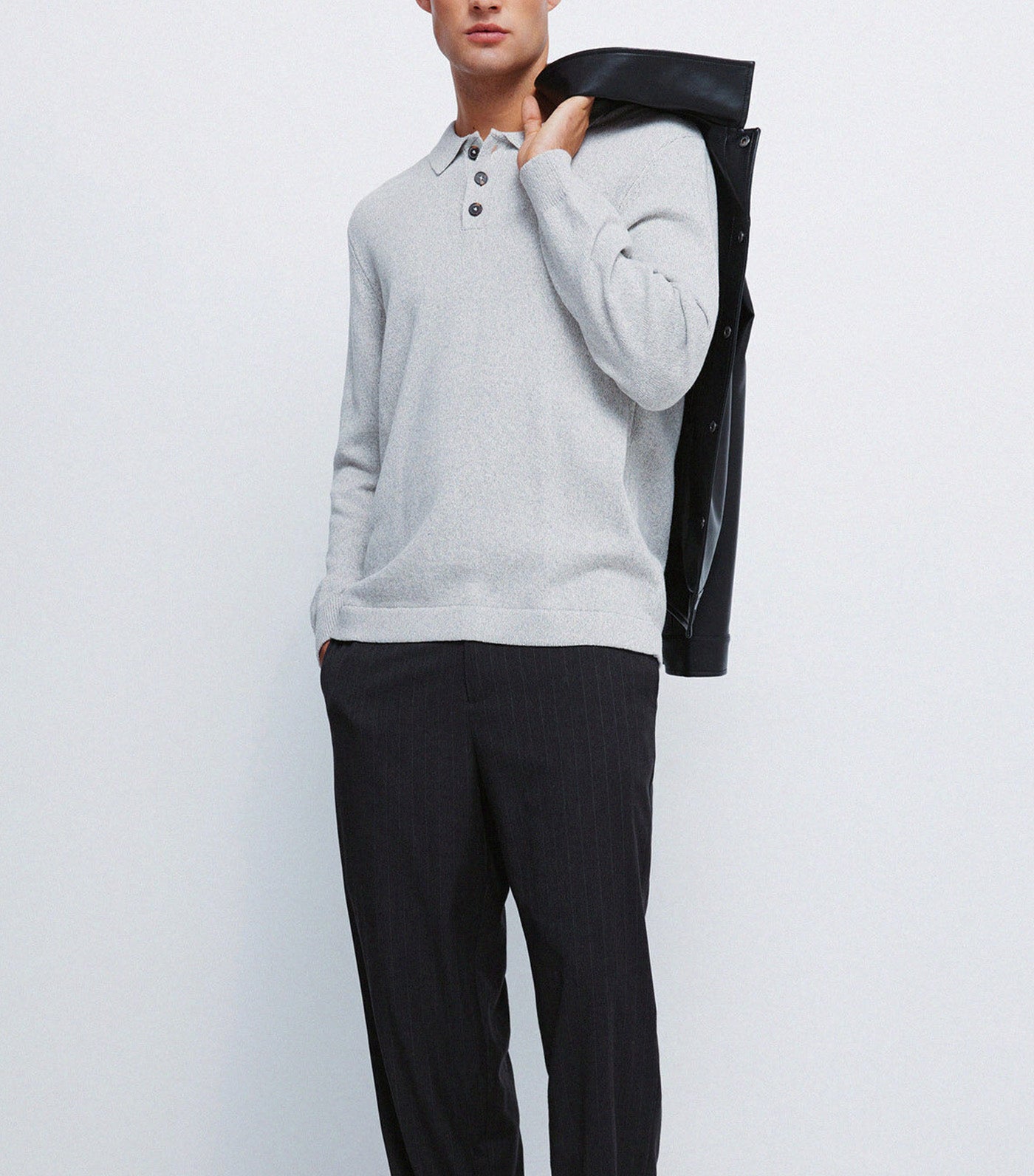 Polo Shirt Neck Jumper with Buttons