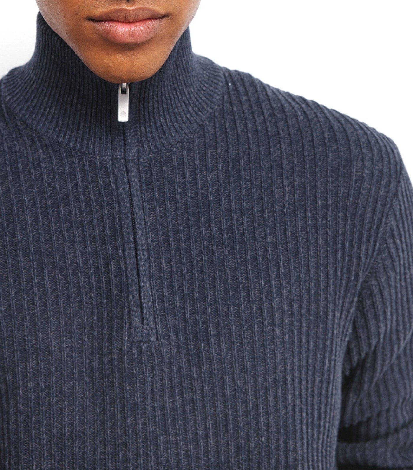 Ribbed Zip-Fastening Jumper