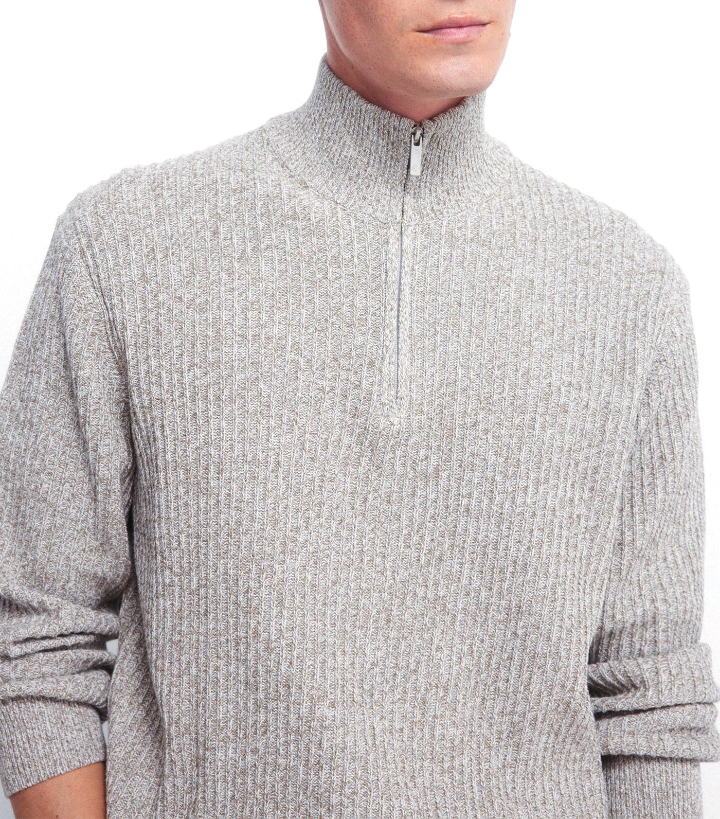 Ribbed Zip-Fastening Jumper