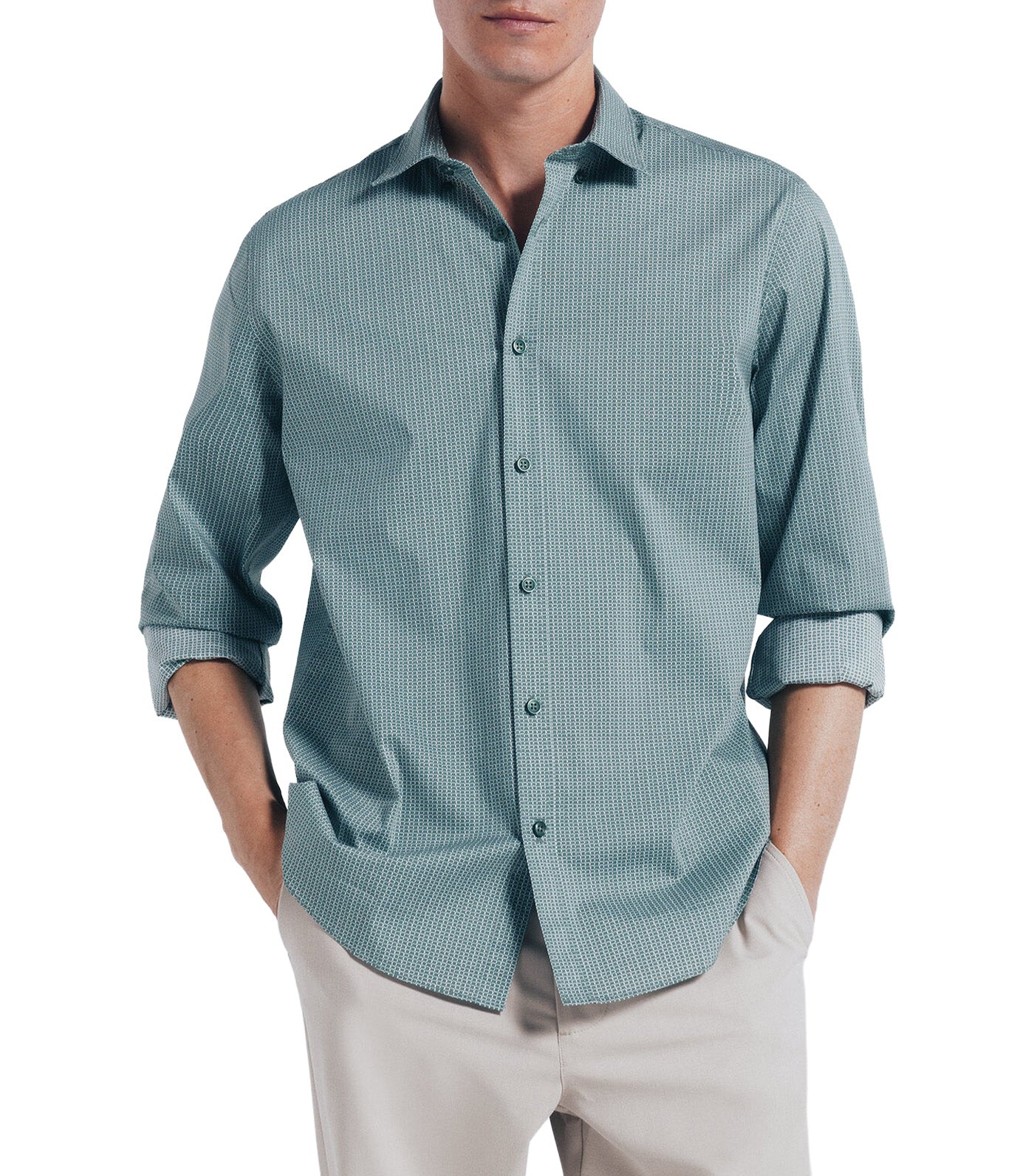Micro Print Poplin Shirt
