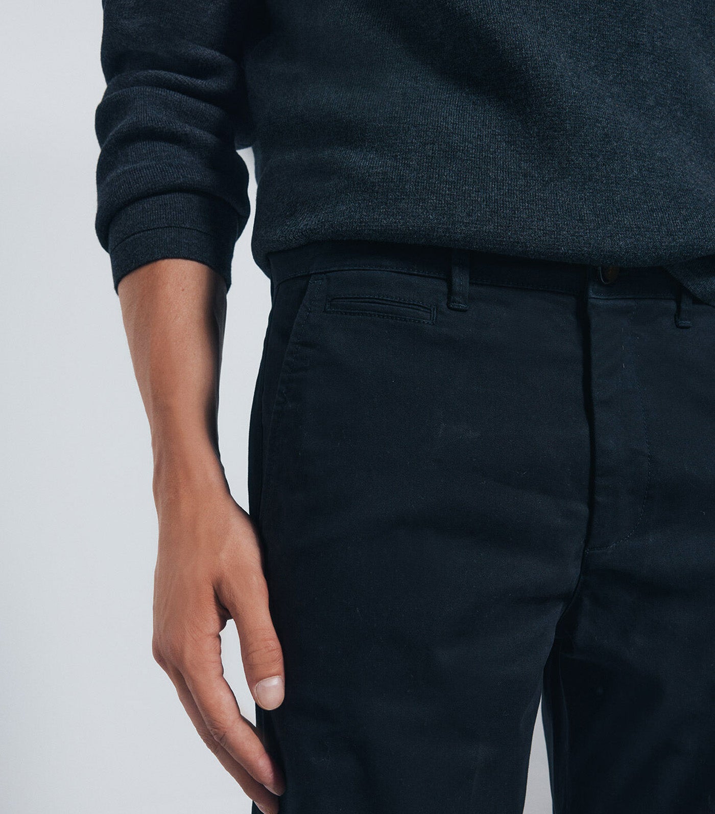 Springfield Slim Fit Washed Trousers Black 