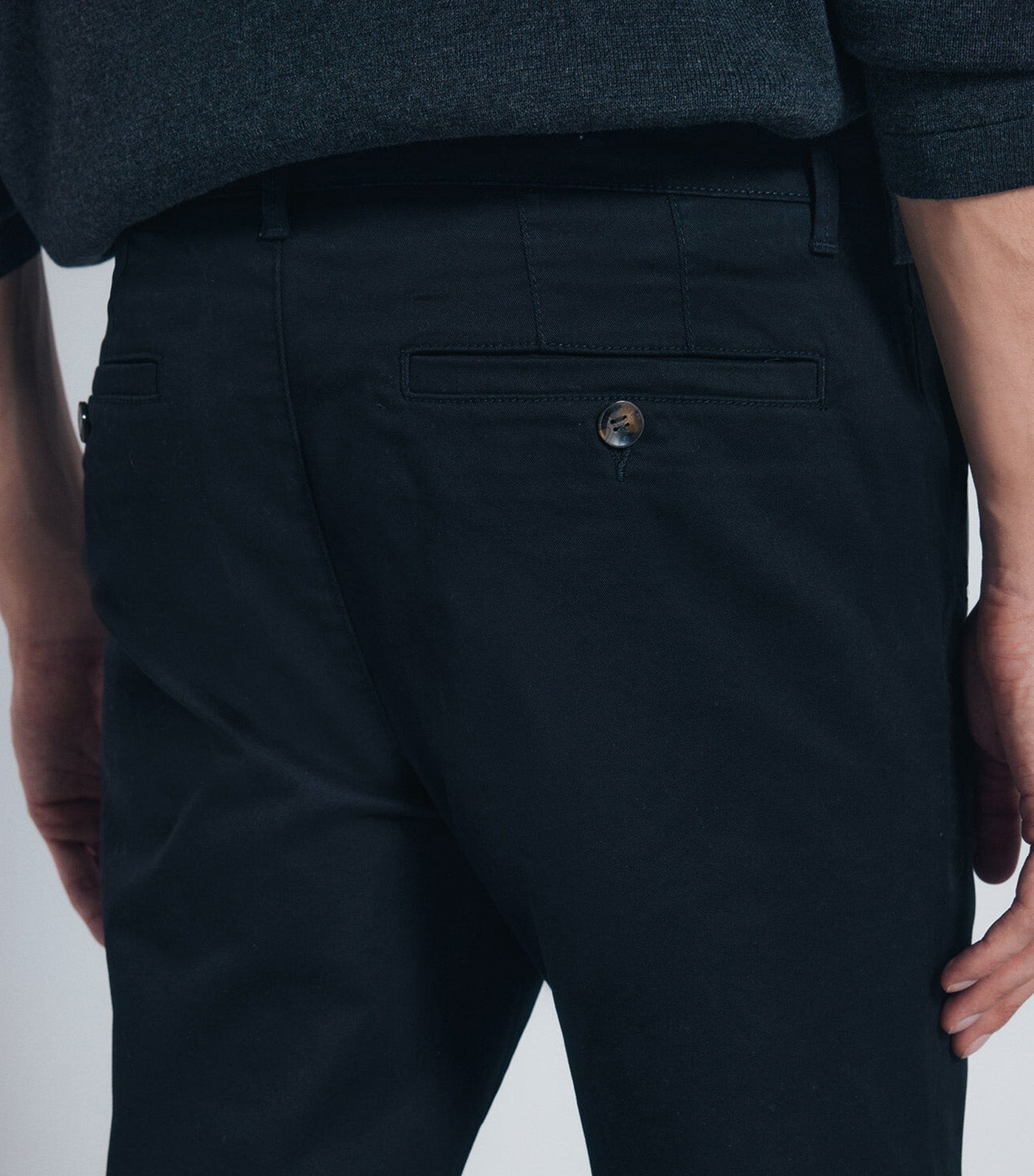 Springfield Slim Fit Washed Trousers Black 