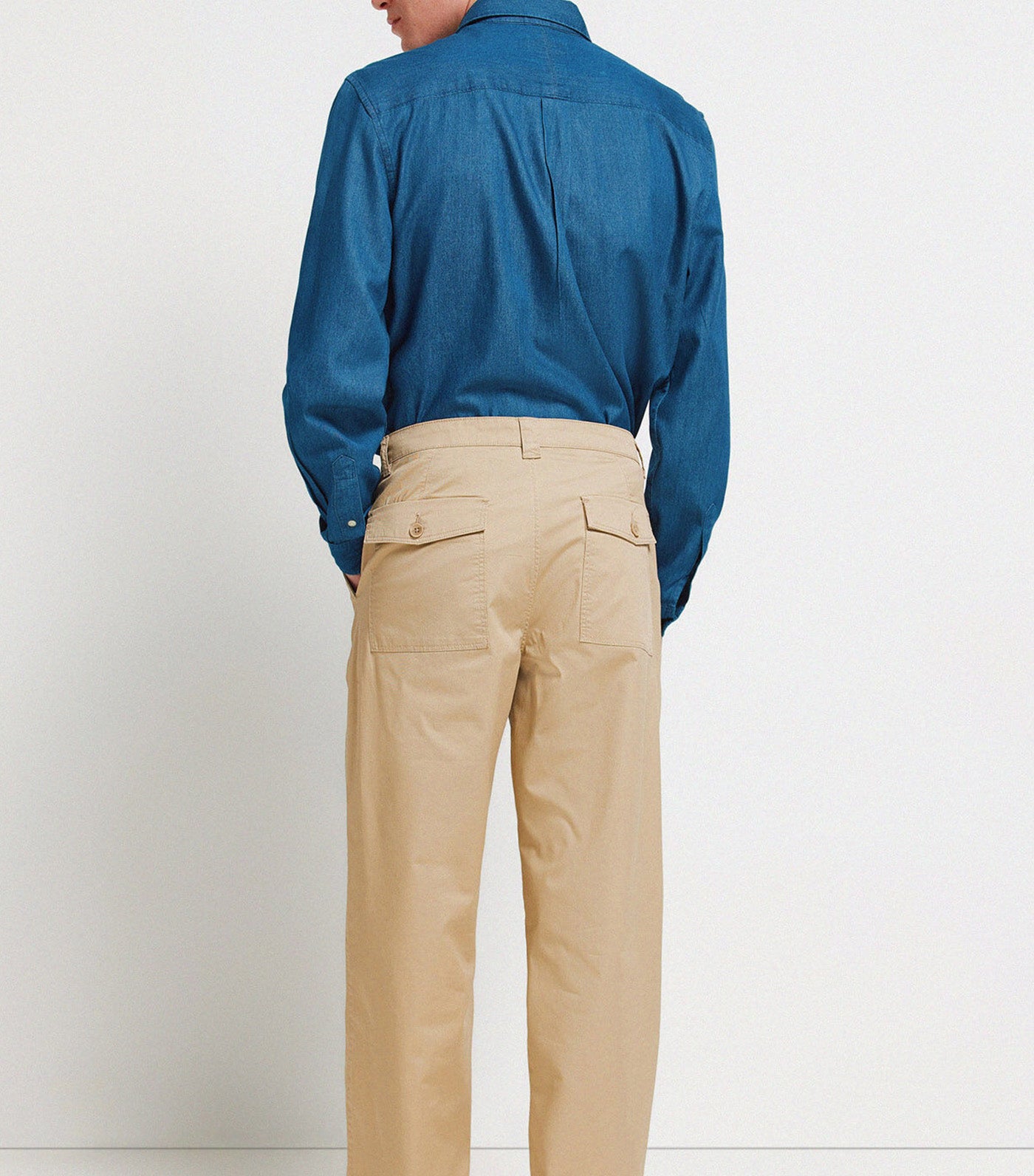 Springfield Lightweight Straight-Cut Trousers Beige
