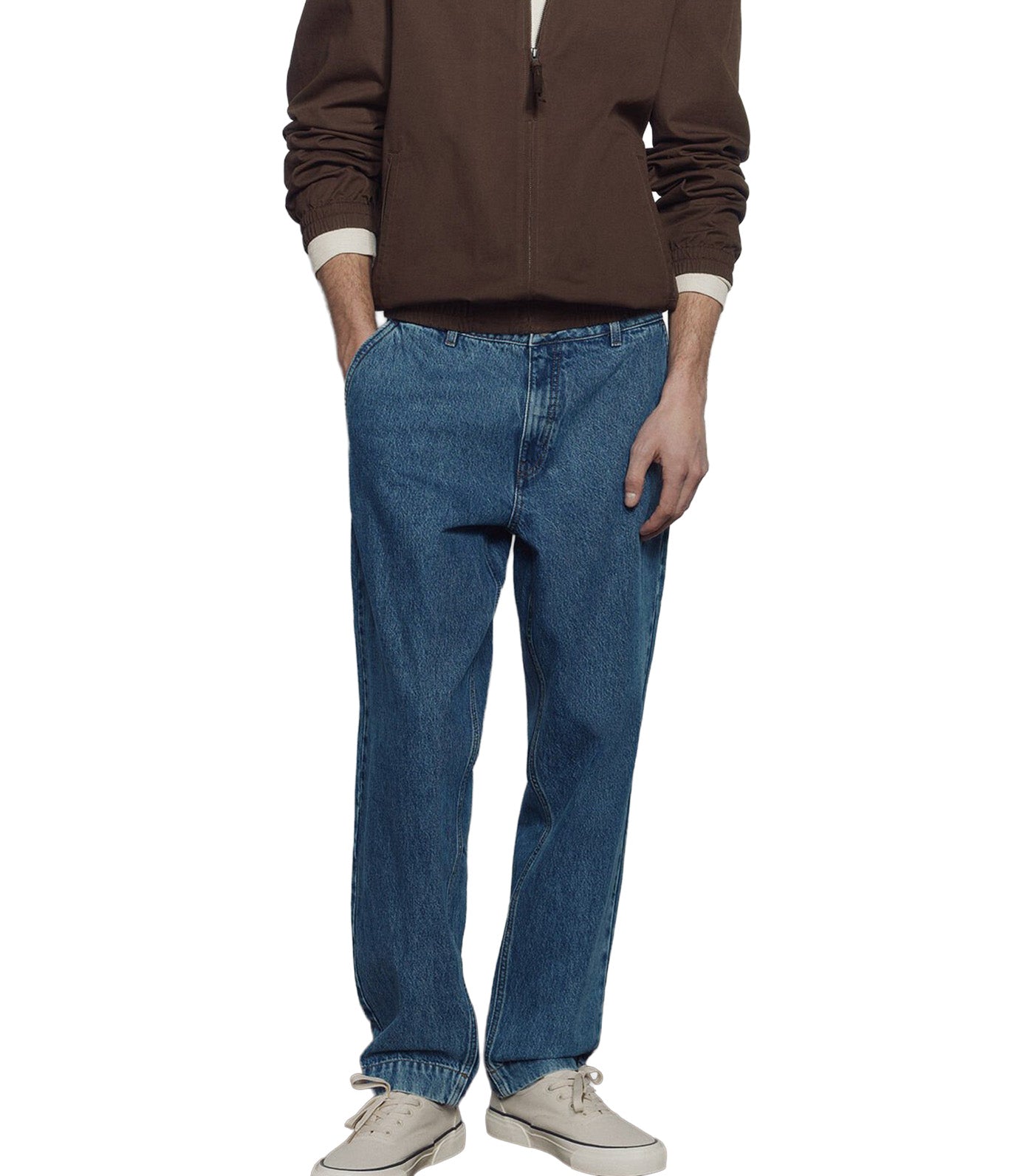 Springfield Relaxed Fit Overdyed Chino Jeans Blues