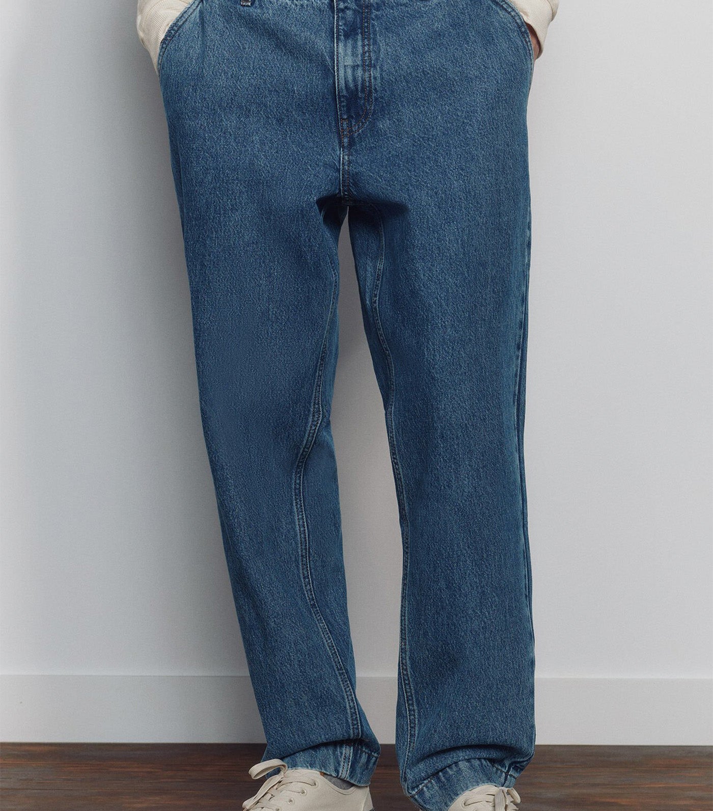 Springfield Relaxed Fit Overdyed Chino Jeans Blues