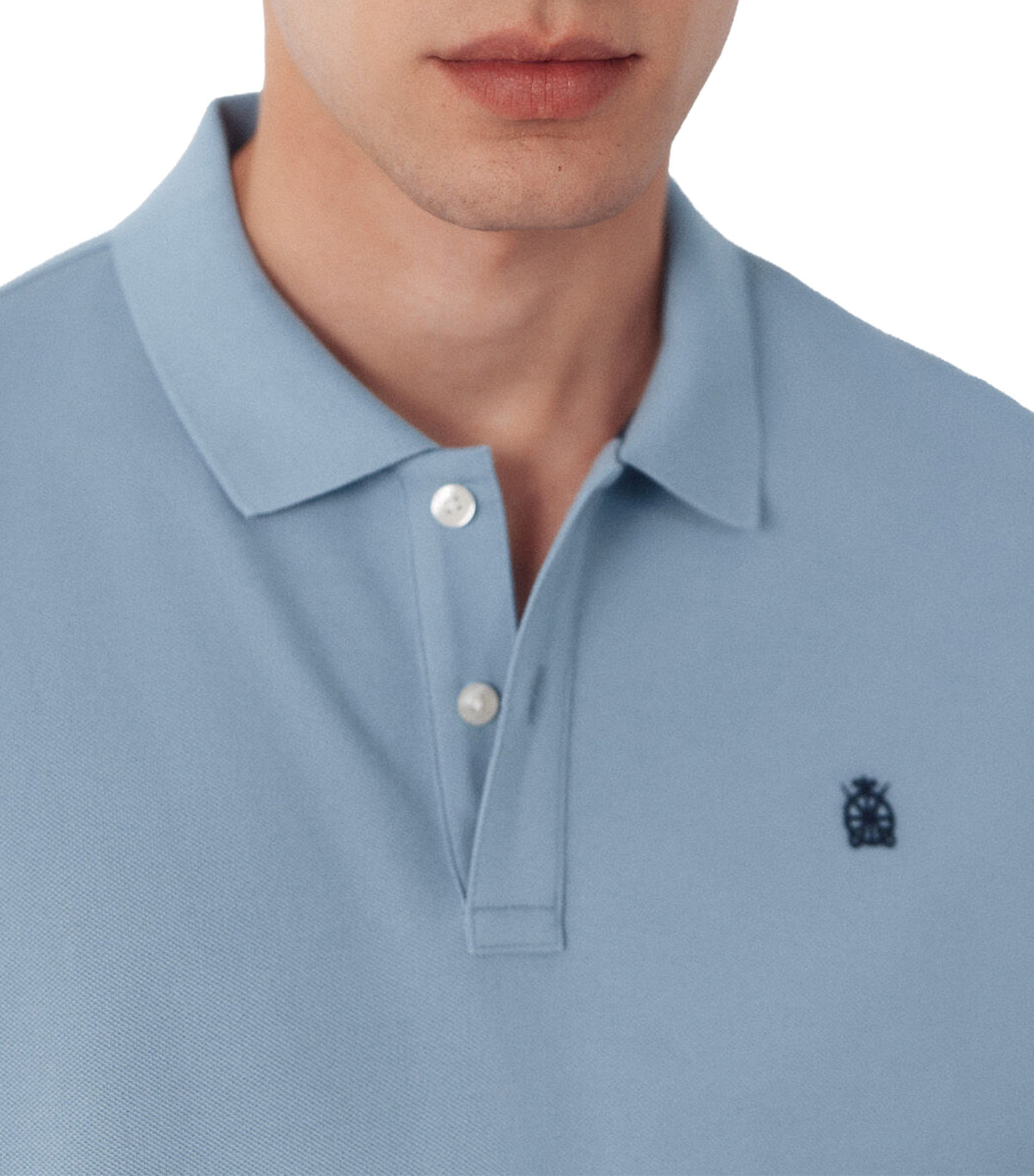 Basic Piqué Polo Shirt Medium Blue
