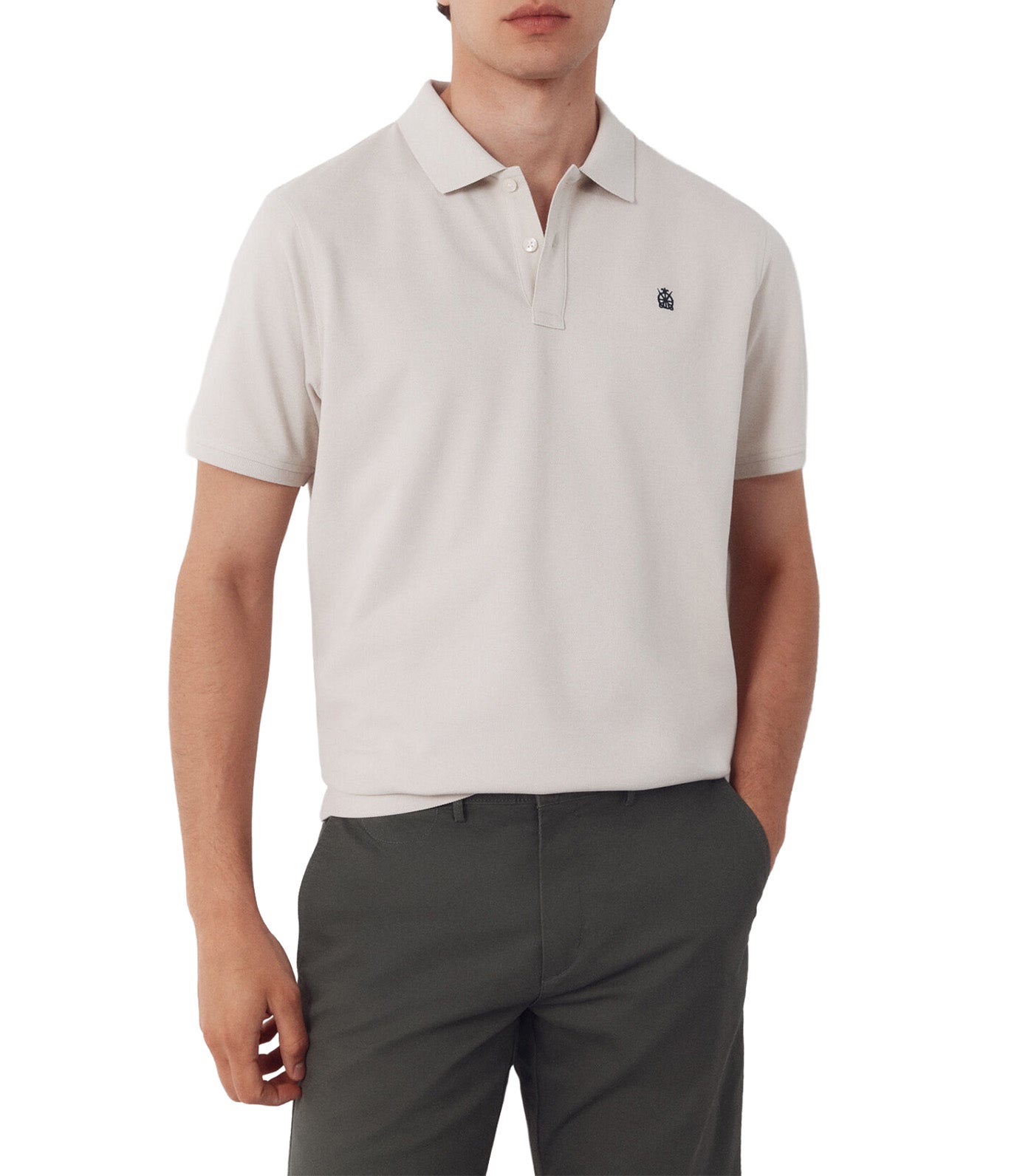 Basic Piqué Polo Shirt Beige