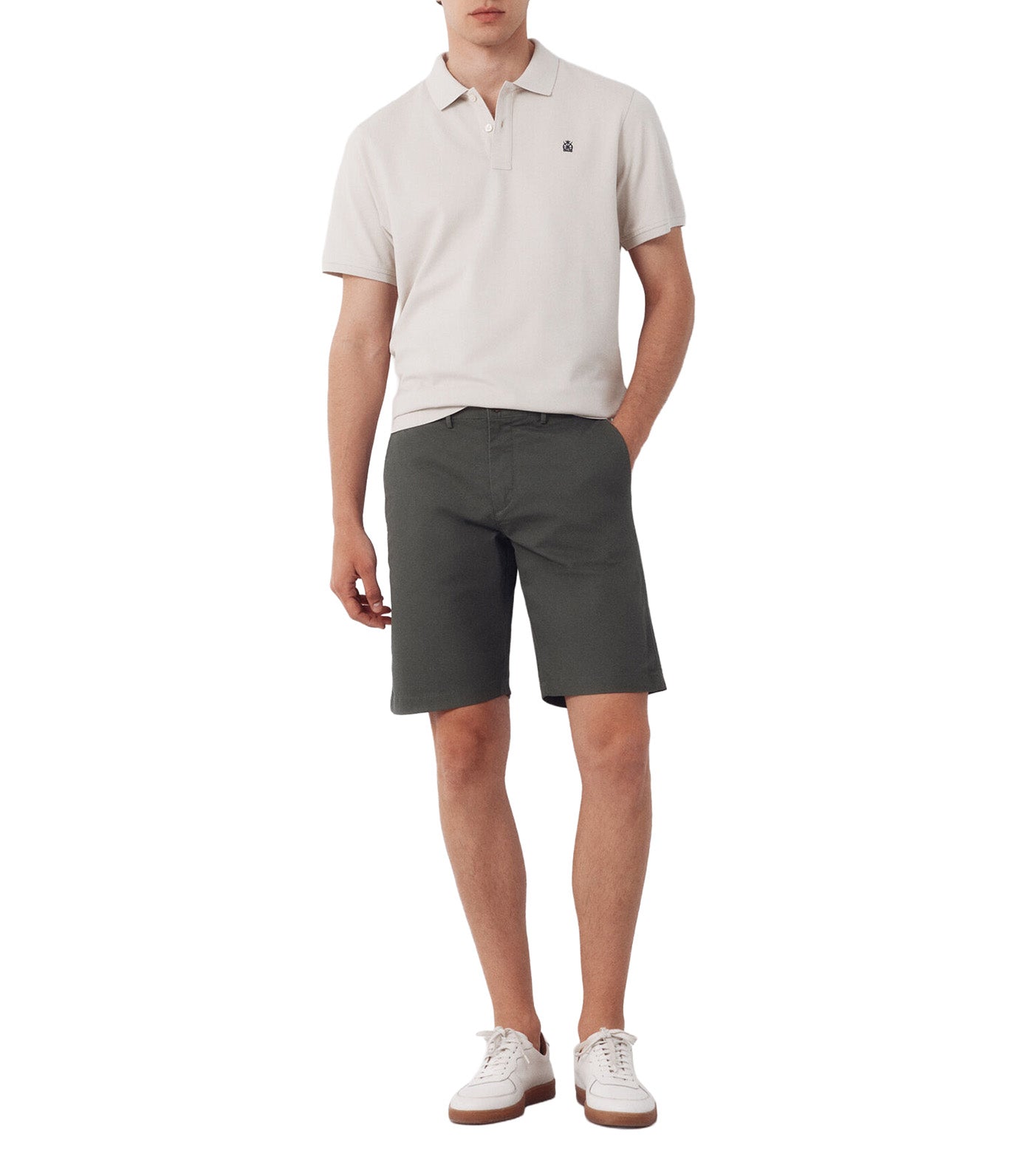 Basic Piqué Polo Shirt Beige