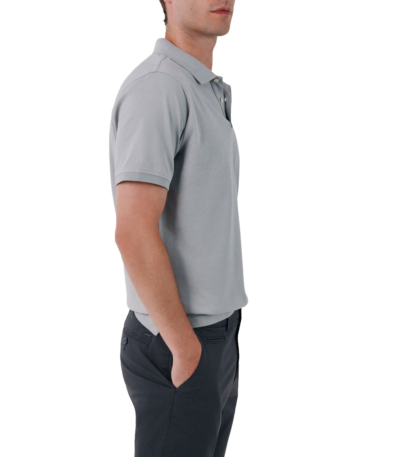 Pique Basic Polo Shirt Light Gray