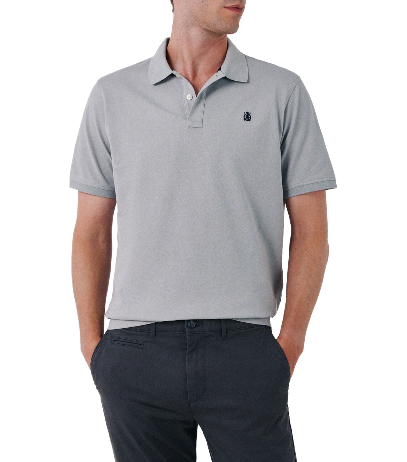 Pique Basic Polo Shirt Light Gray
