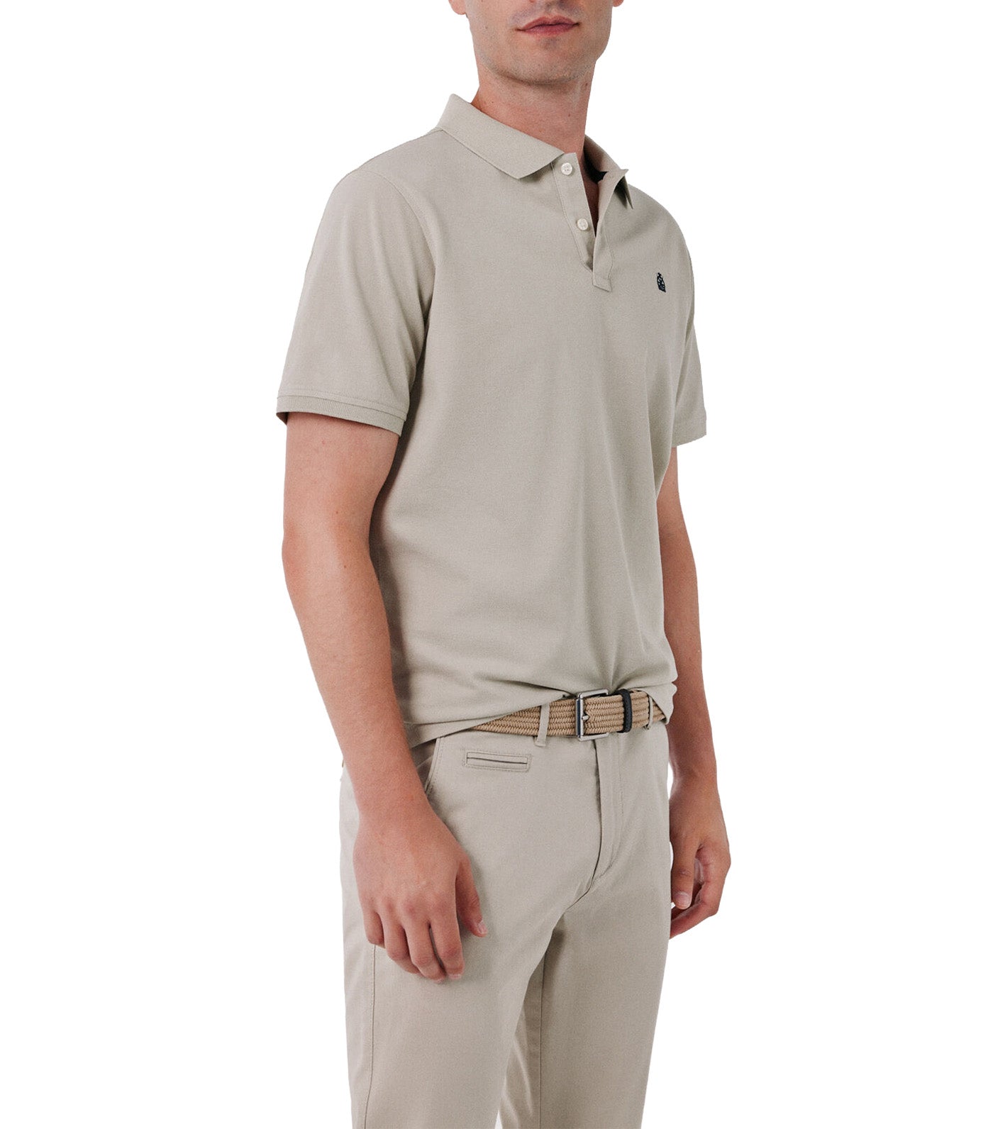 Pique Basic Polo Shirt Beige