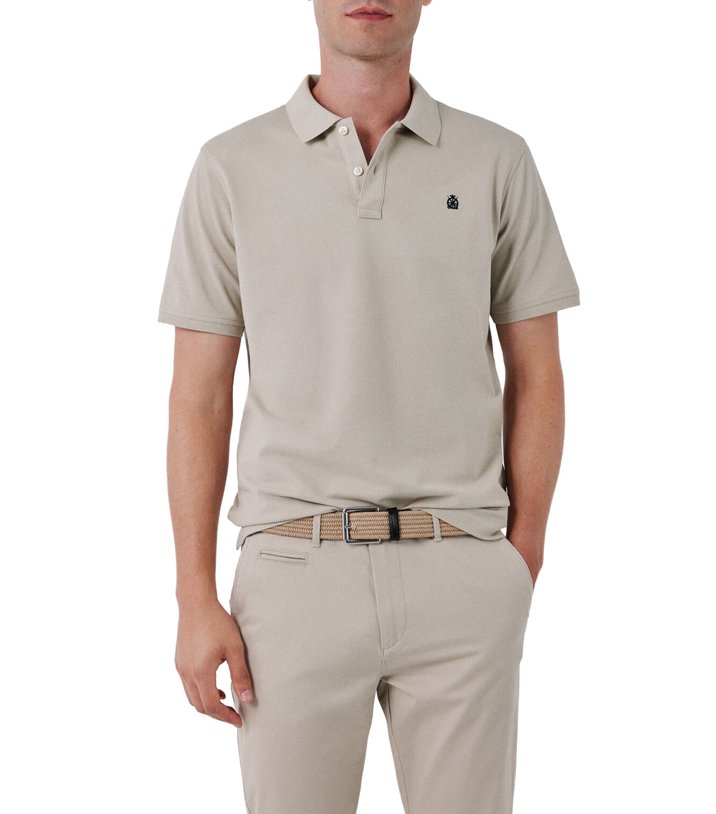 Pique Basic Polo Shirt Beige
