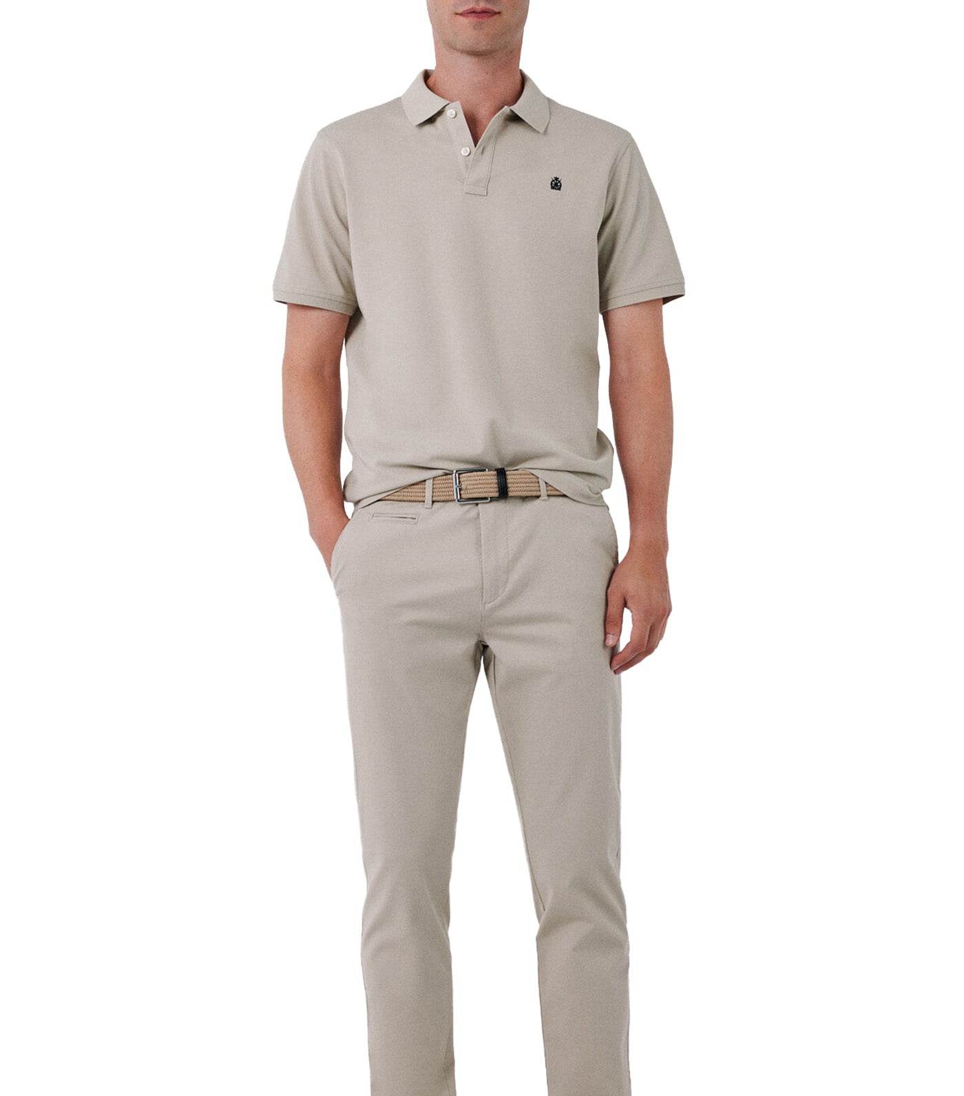 Pique Basic Polo Shirt Beige
