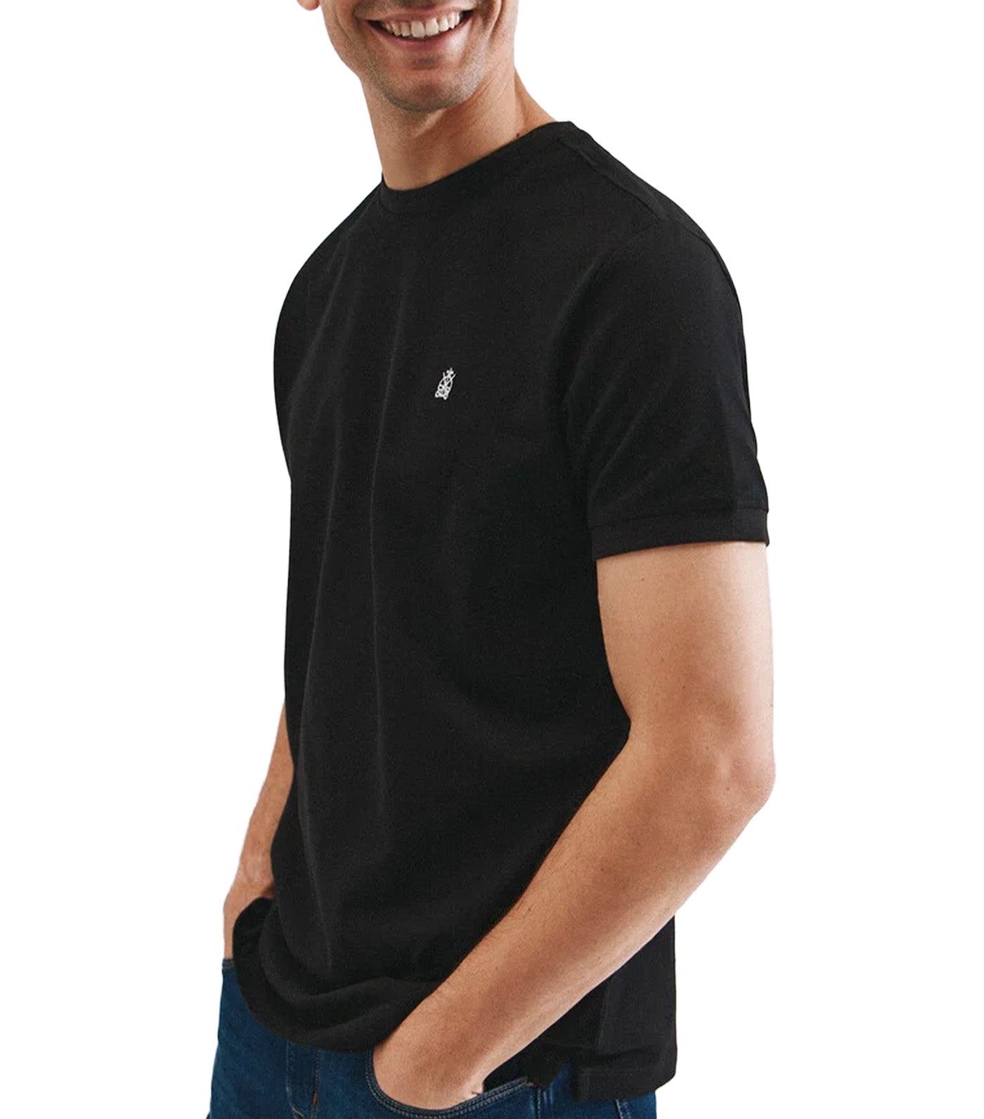 Cortefiel Basic Piqué T-Shirt Black
