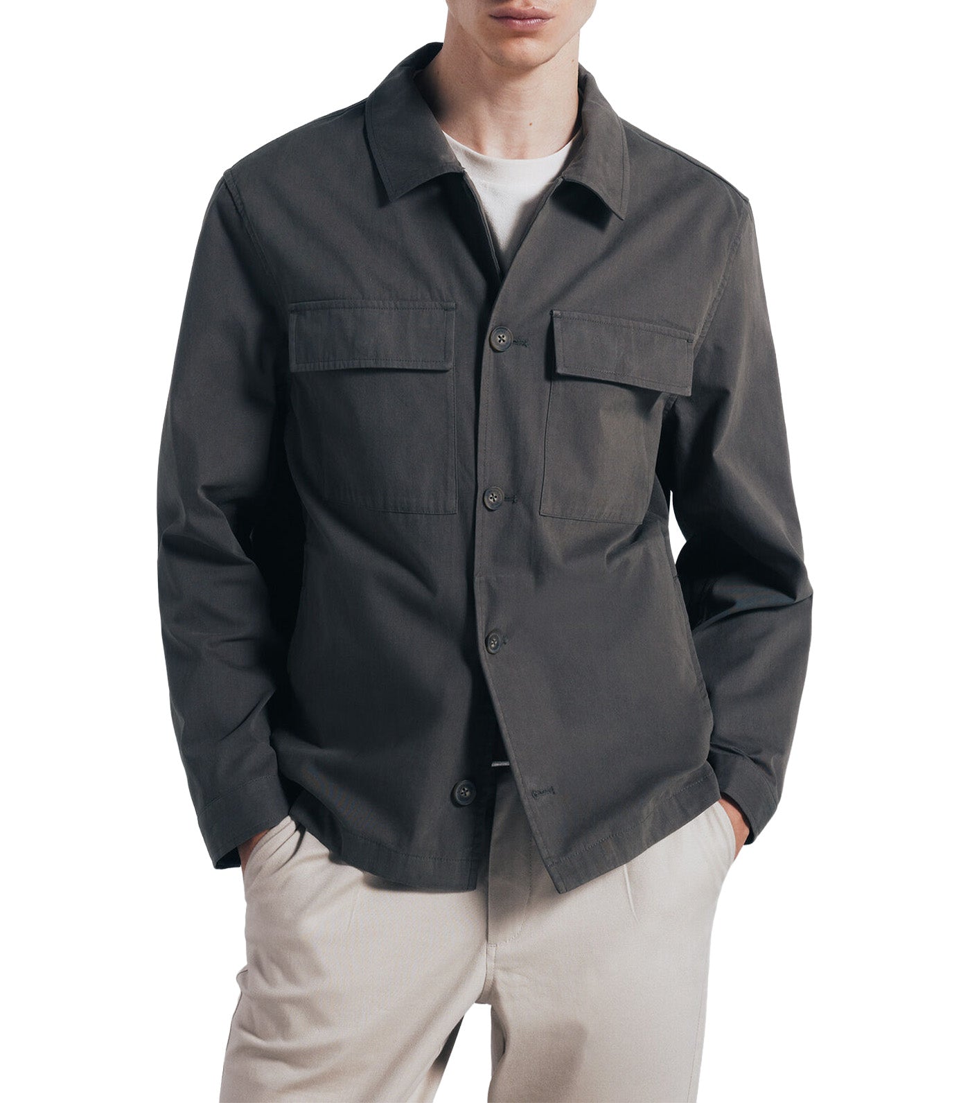 Cotton Overshirt Dark Khaki