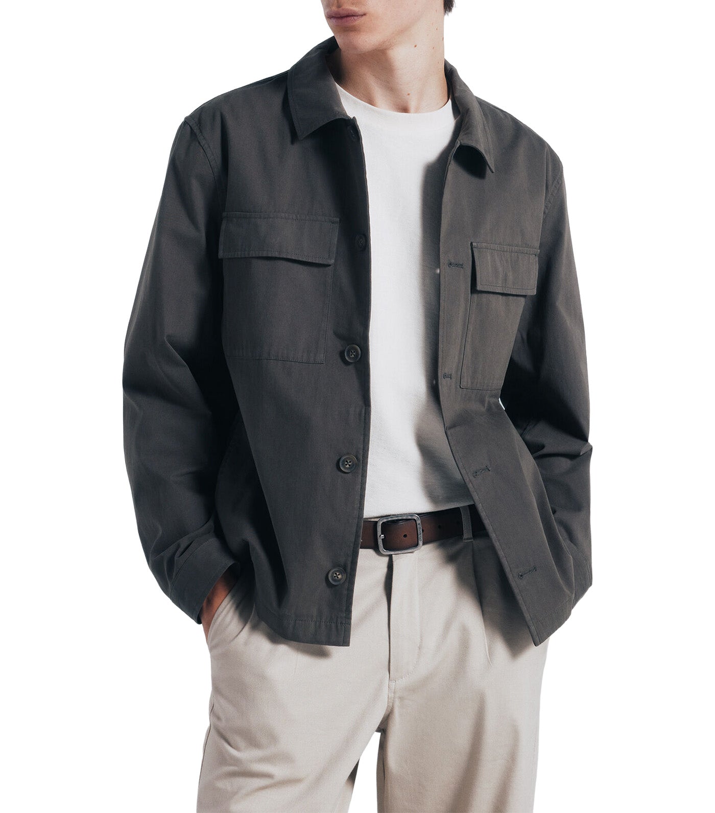 Cotton Overshirt Dark Khaki