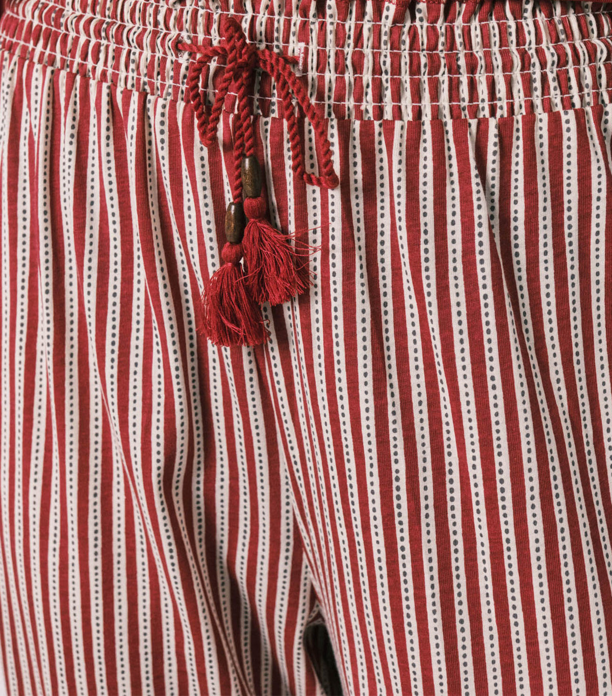 Striped Cotton Capri Pajamas Snoopy Red