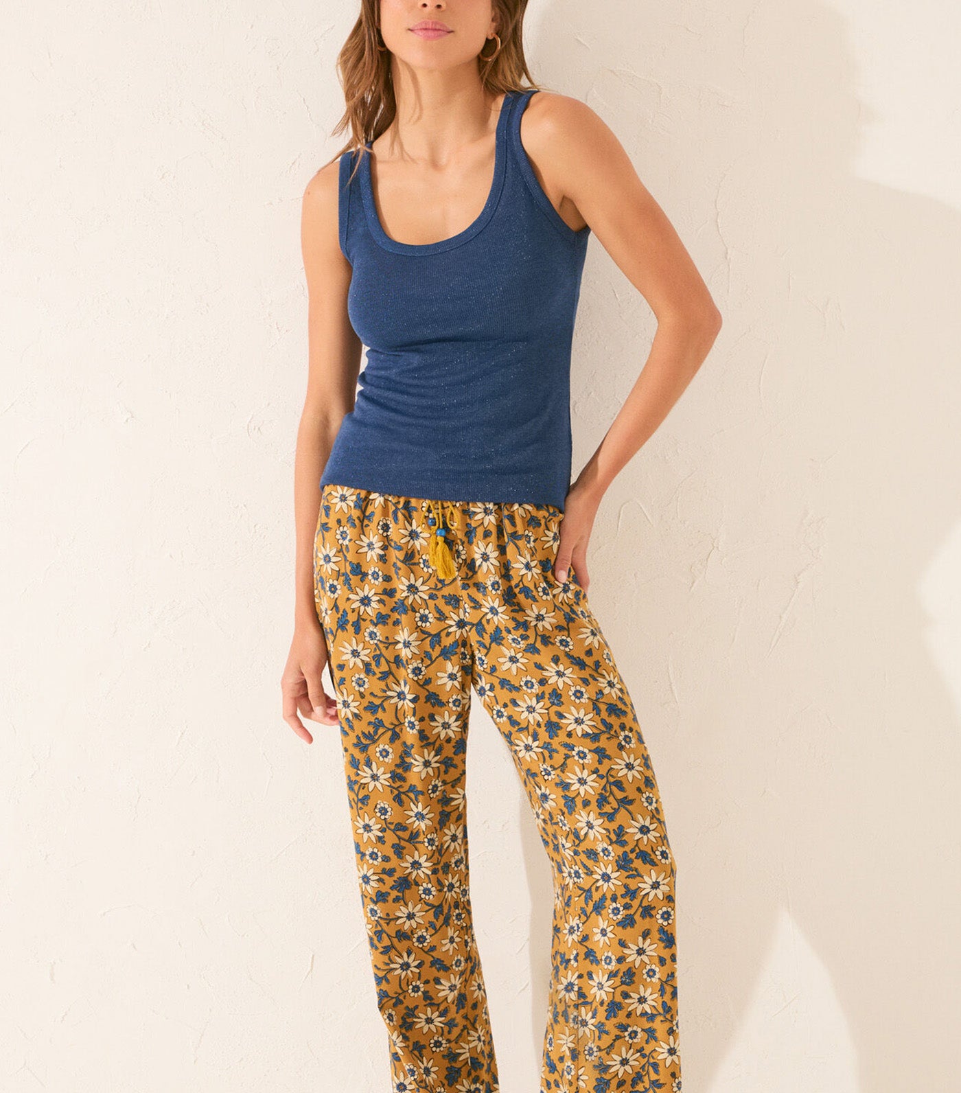 Lurex Ribbed Vest Top