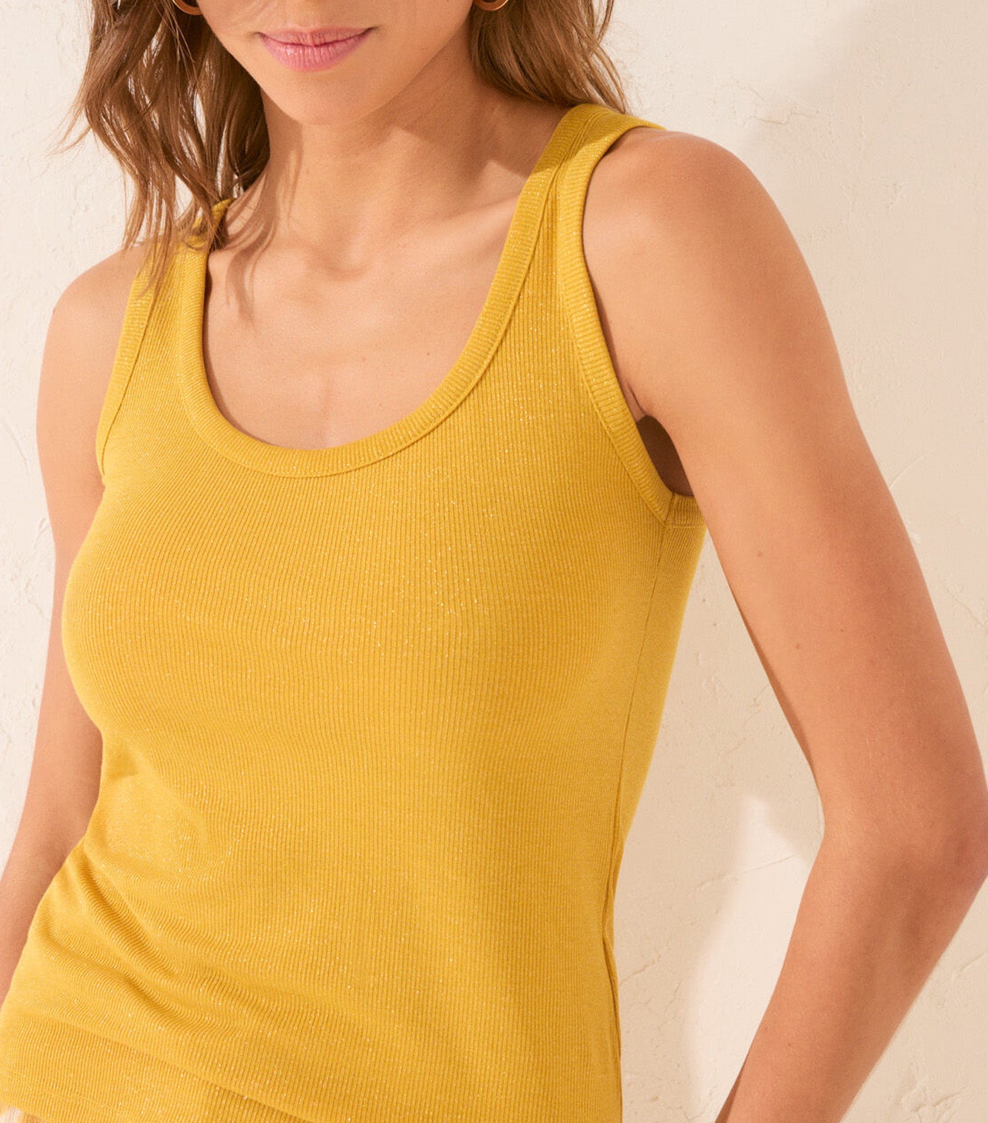 Lurex Ribbed Vest Top