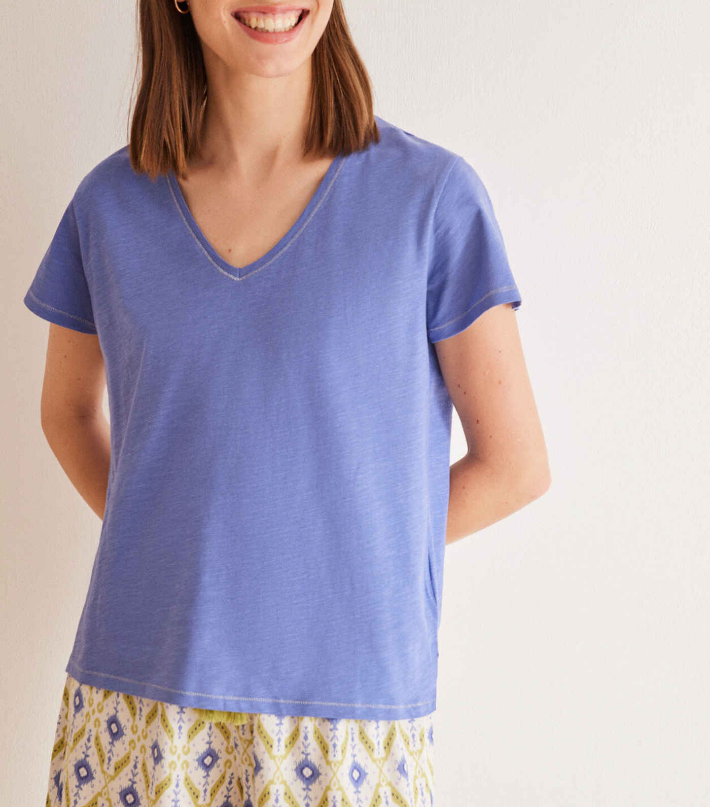 Slub Cotton T-Shirt Blue