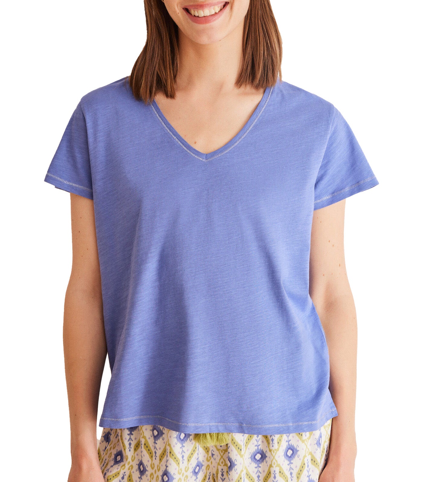 Slub Cotton T-Shirt Blue