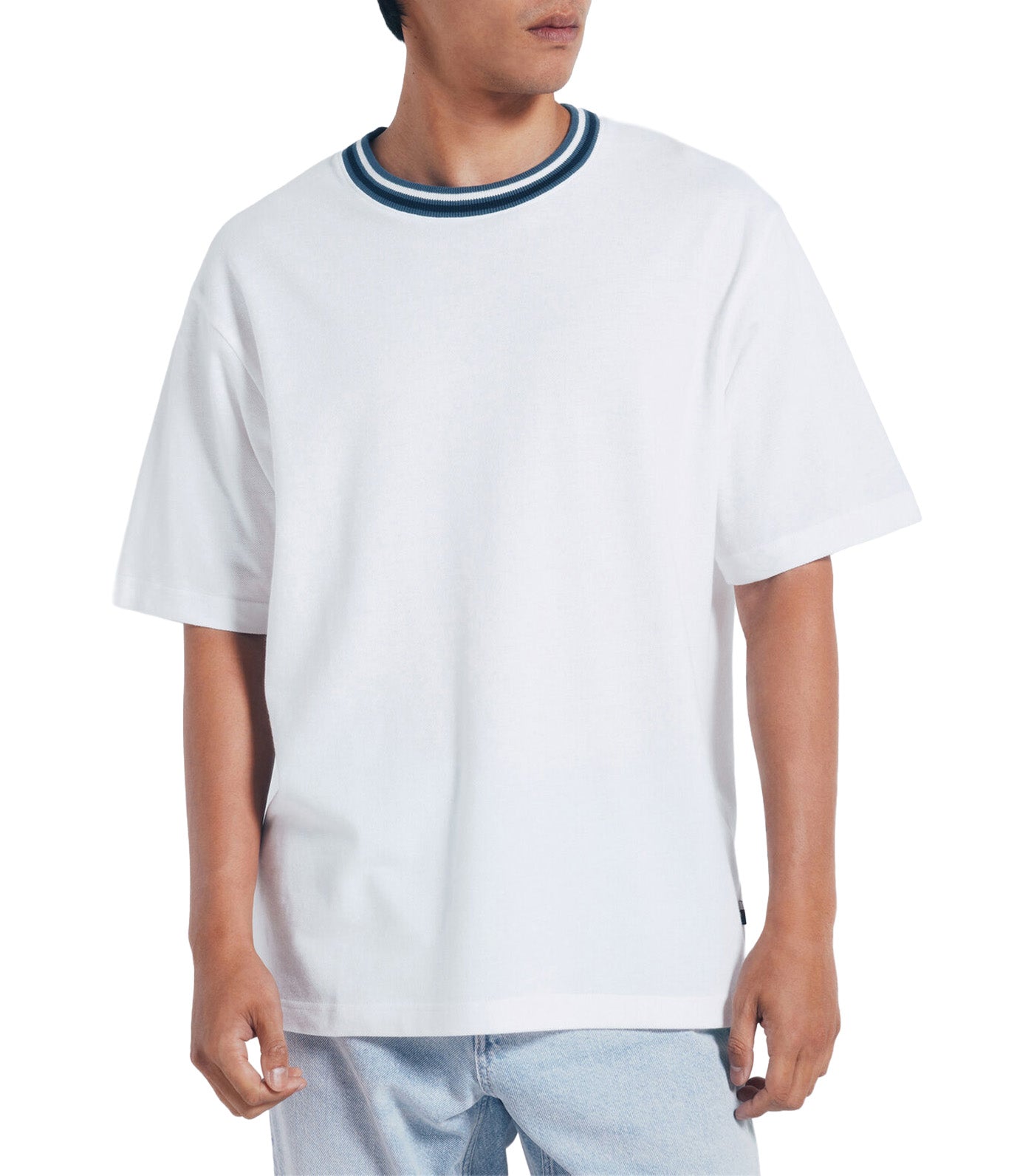 Piqué Tipping T-Shirt White