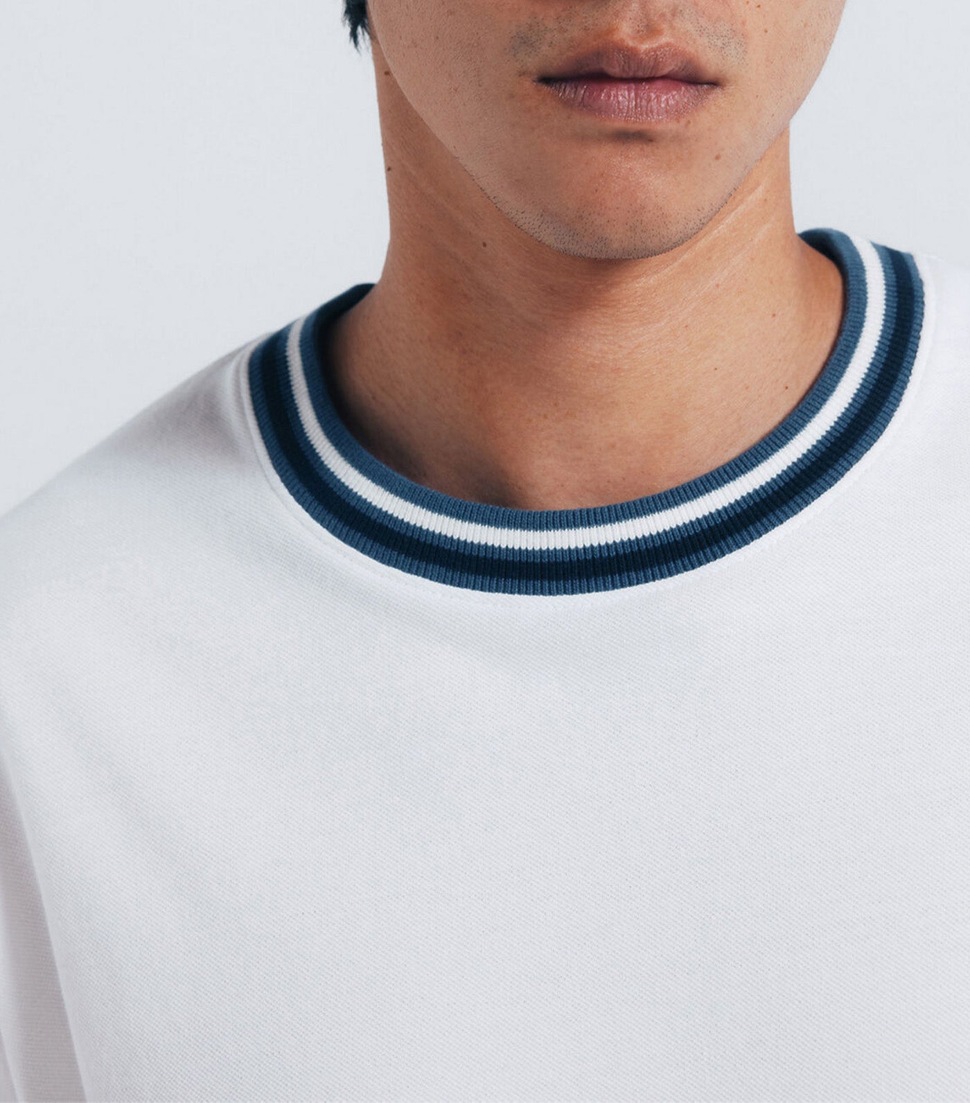 Piqué Tipping T-Shirt White