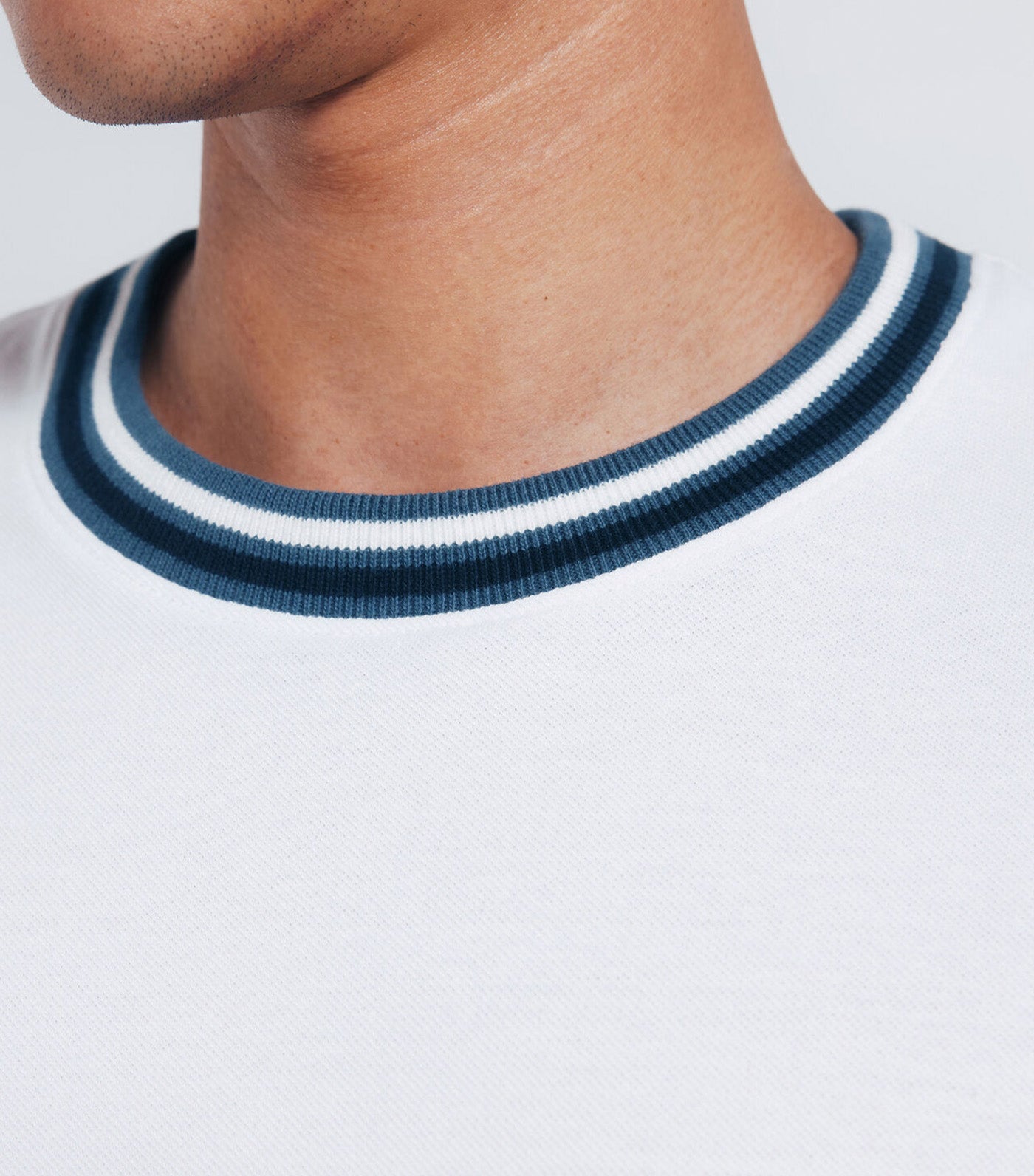 Piqué Tipping T-Shirt White