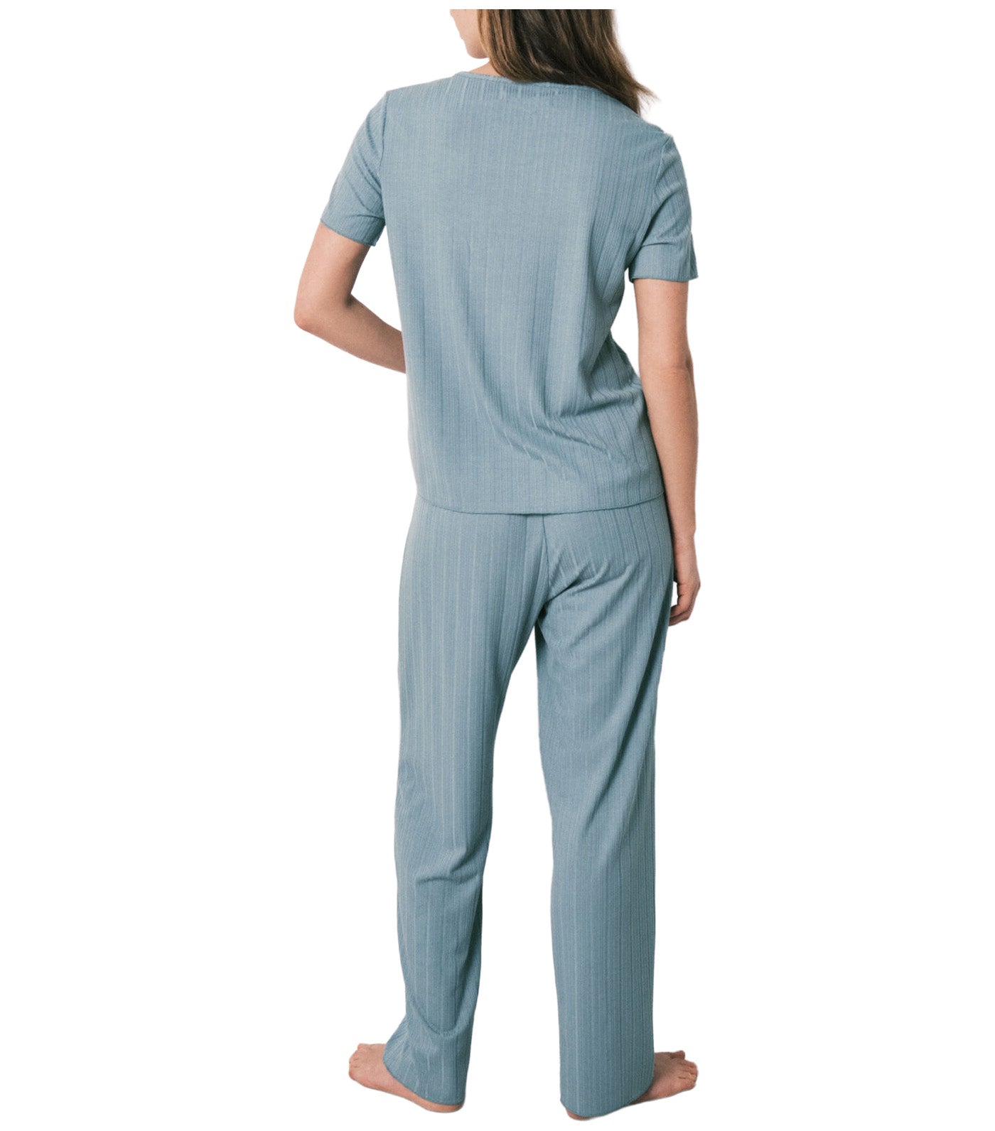 Pointelle Short Sleeve Pyjamas Blue