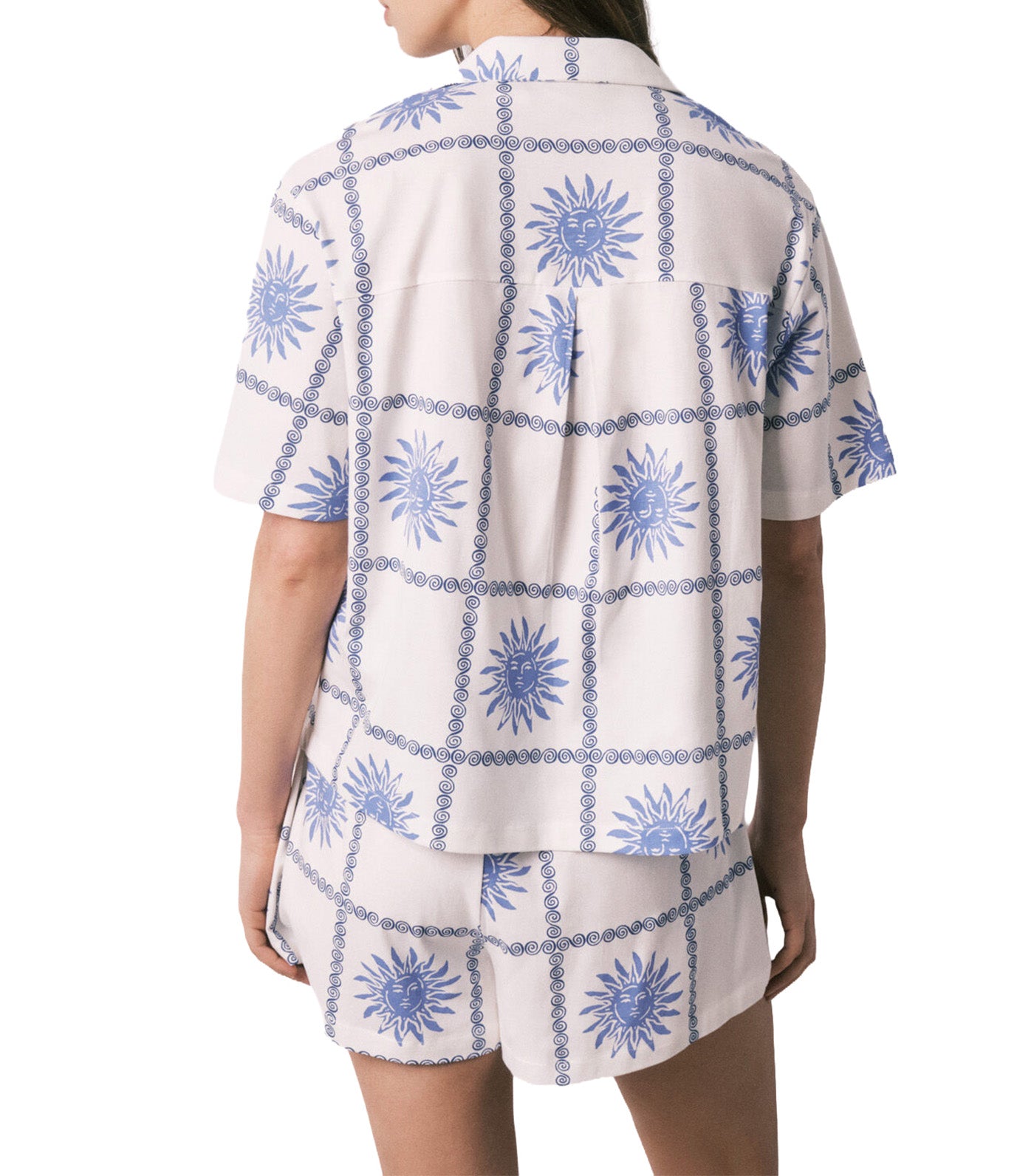 Cotton Short Classic Pajamas Blue