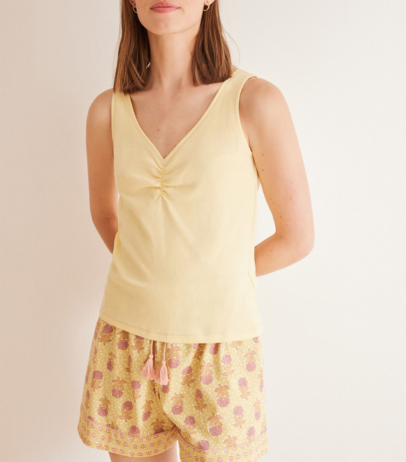 Yellow Cotton Short Pajamas