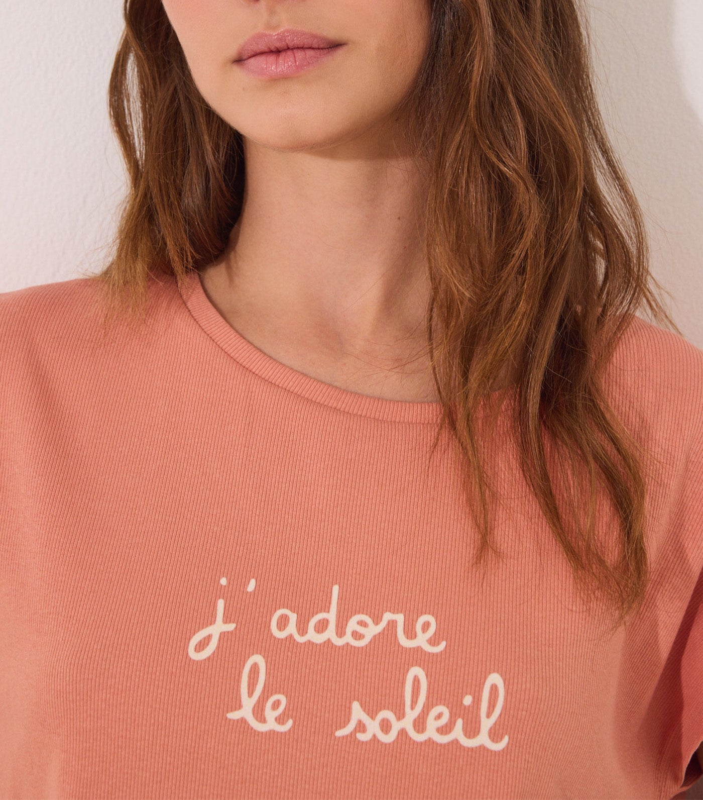 Cotton Lounge Pajamas with Leaves Orange