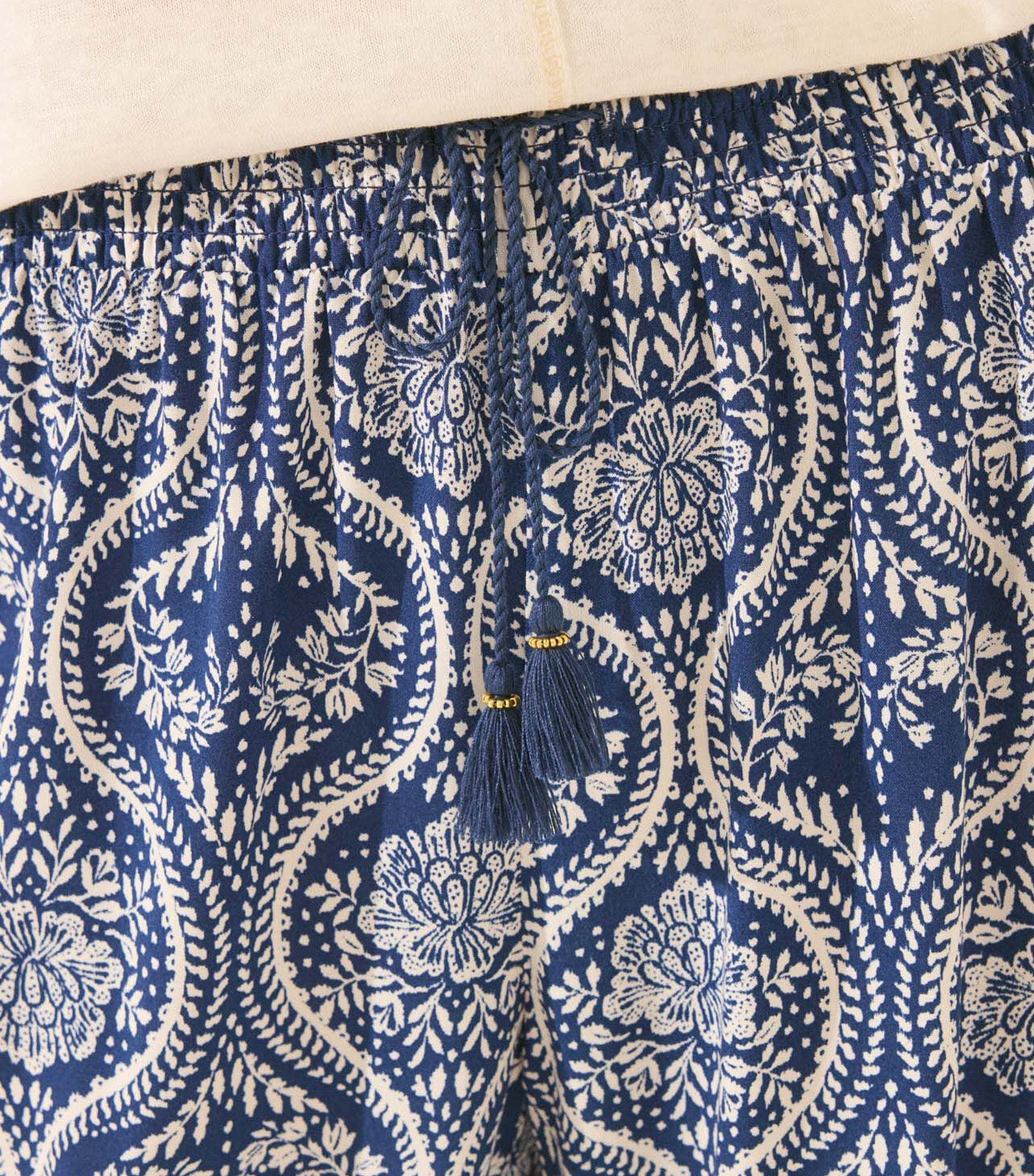 Long Allover Print Trouser Blue
