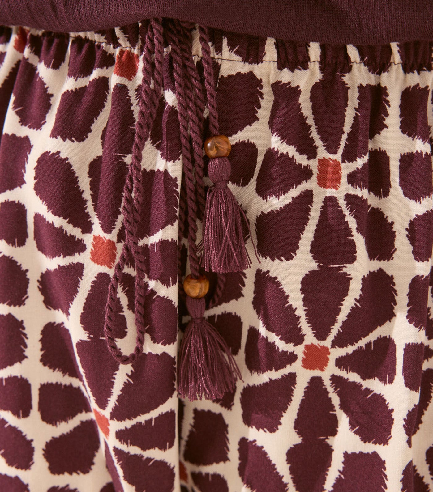 Viscose Trouser with Floral Print Red