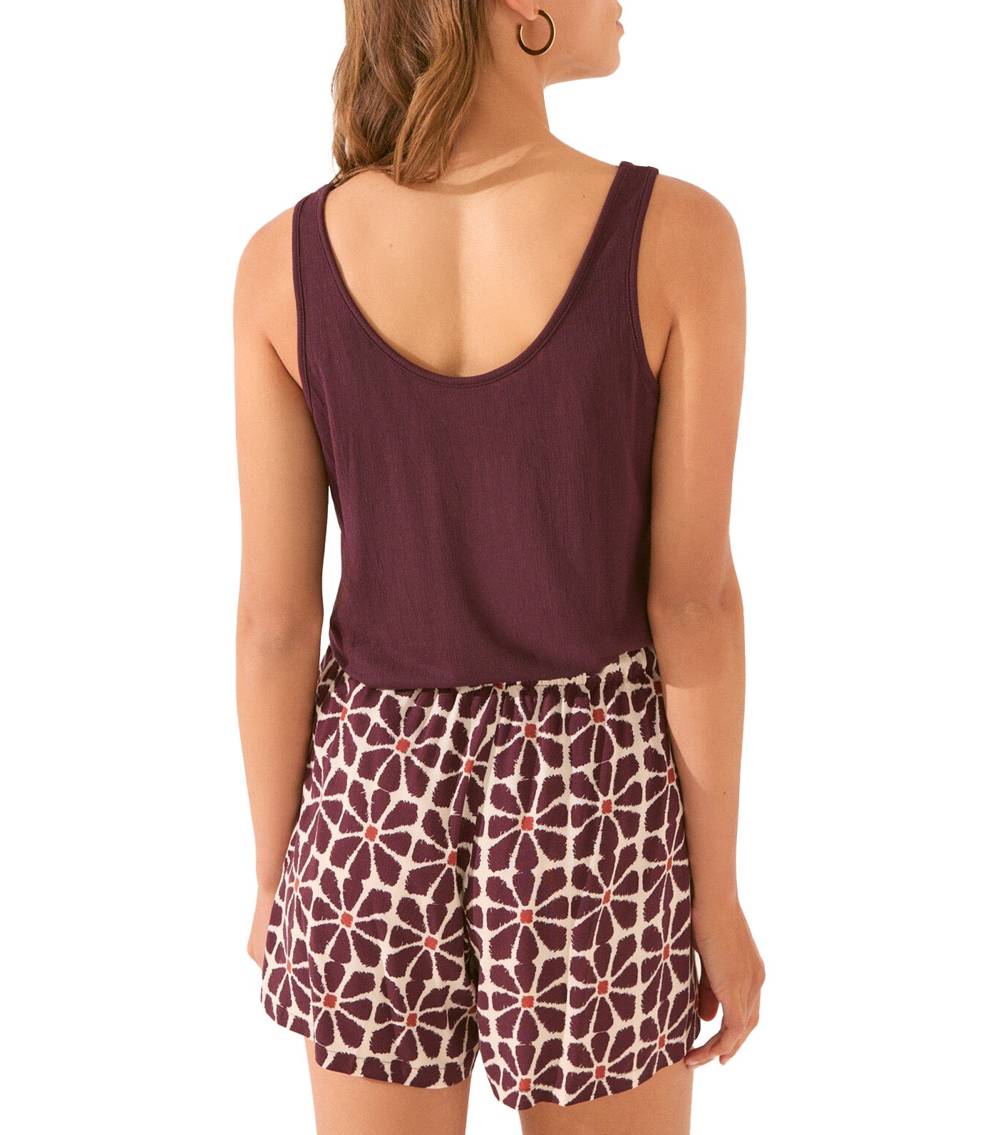 Viscose Trouser with Floral Print Red