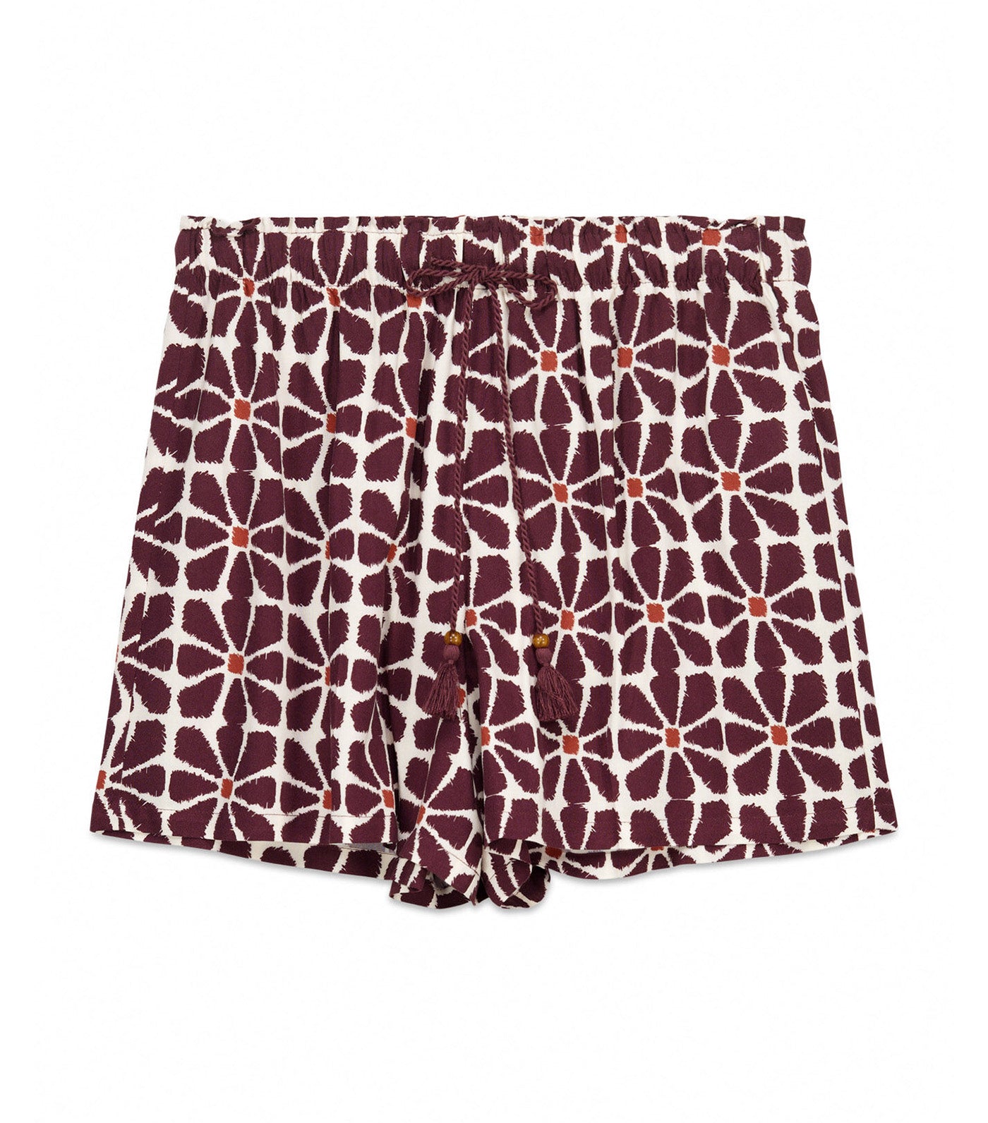 Viscose Trouser with Floral Print Red