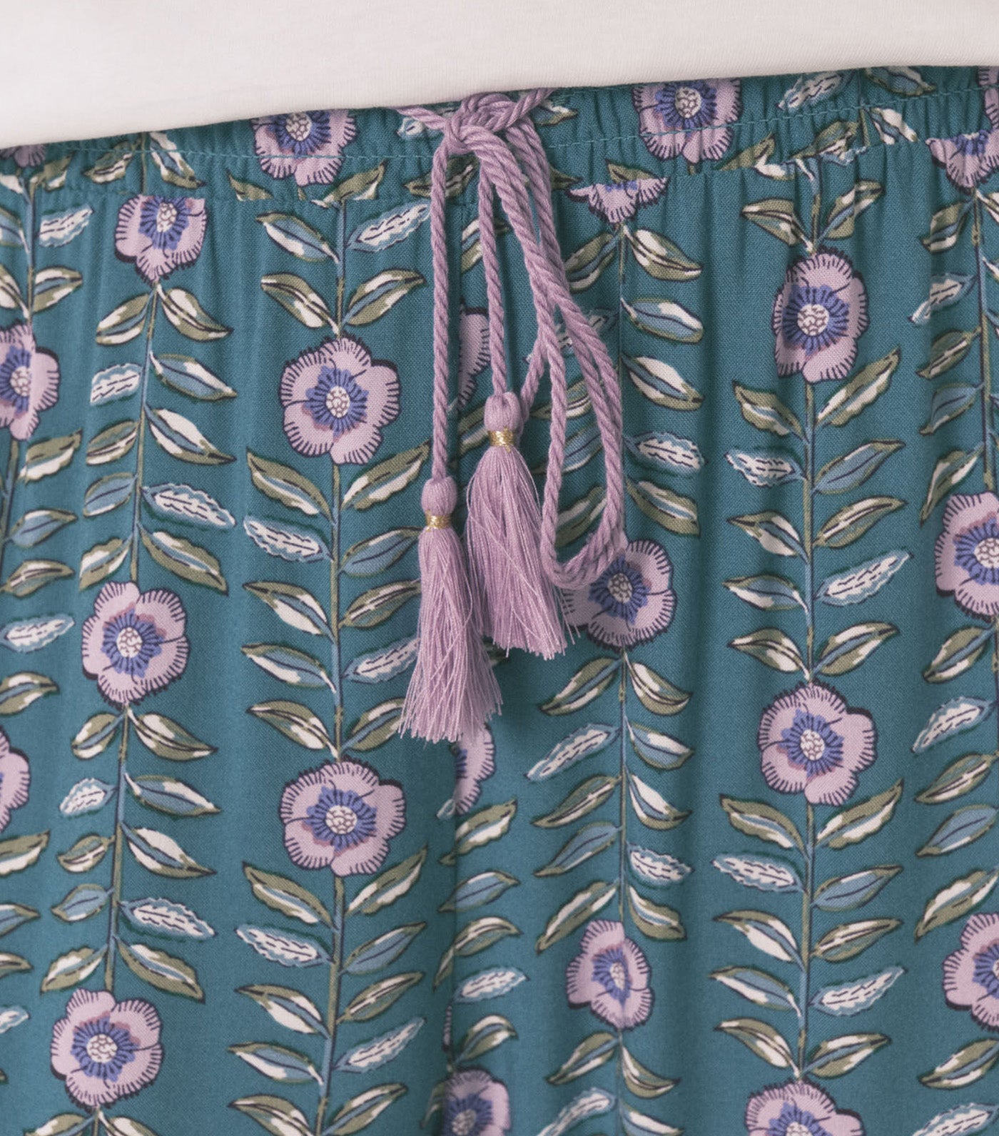 Long Viscose Flower Print Trouser