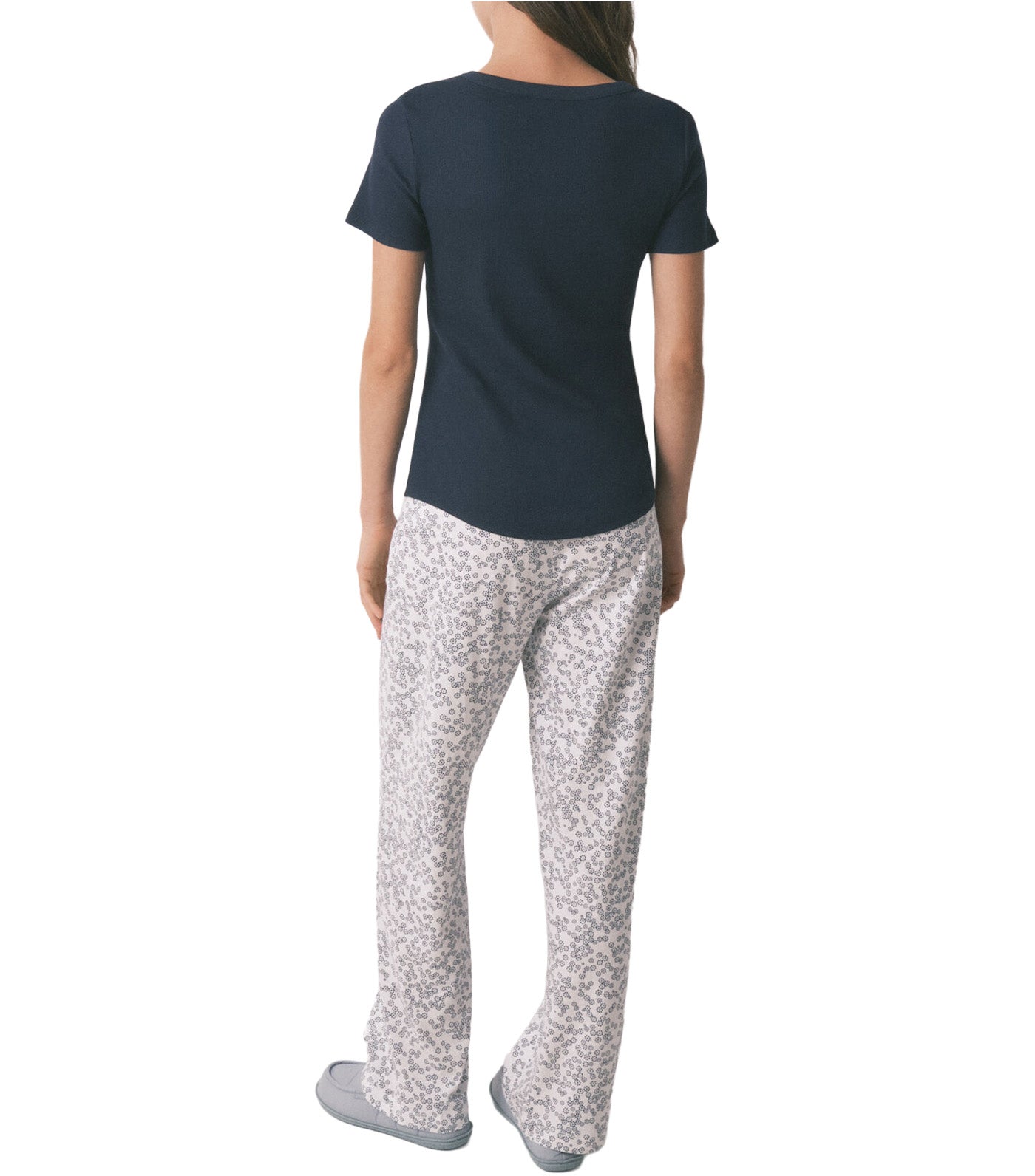 Floral Print Cotton Long Trousers
