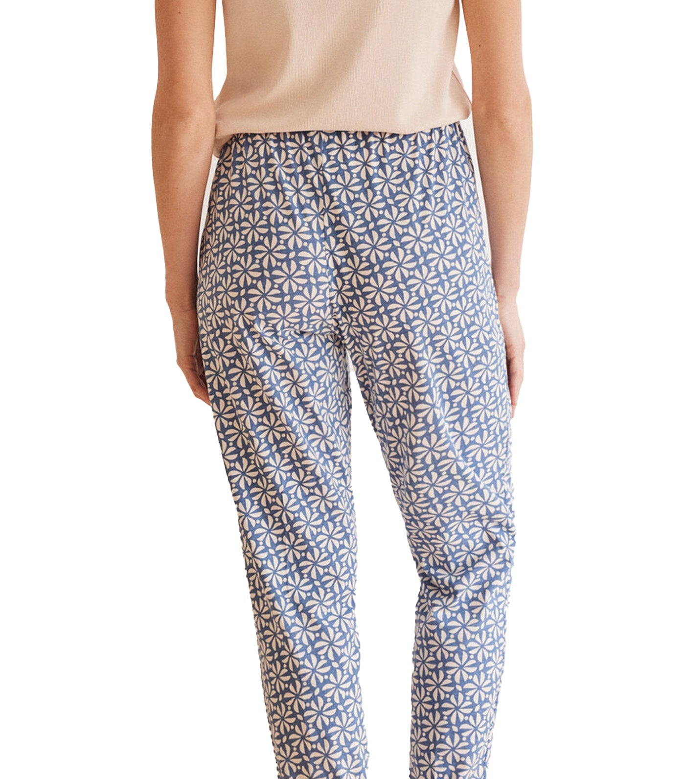 Long Printed Pyjama Bottoms Blue