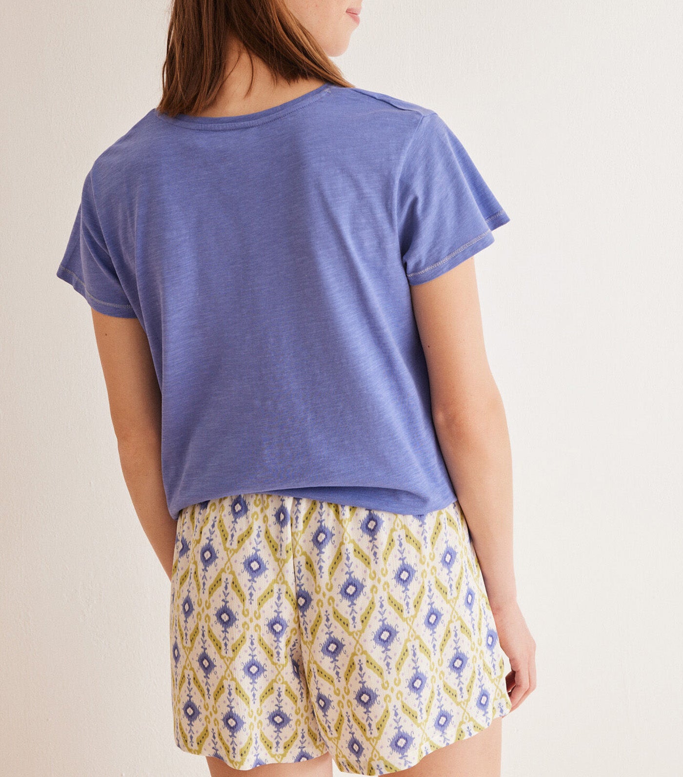 Ikat Geometric Print Shorts