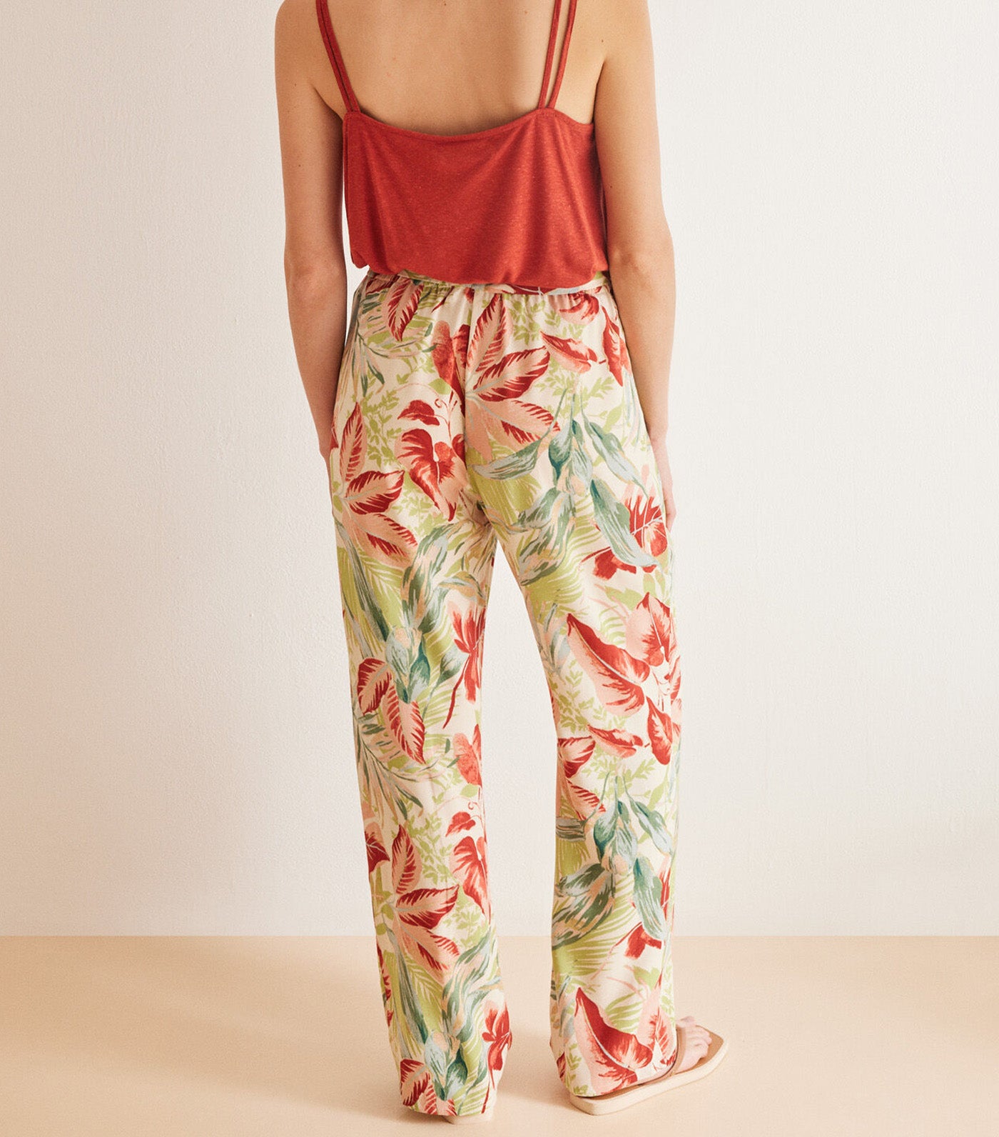 Long Tropical Fluid Trousers