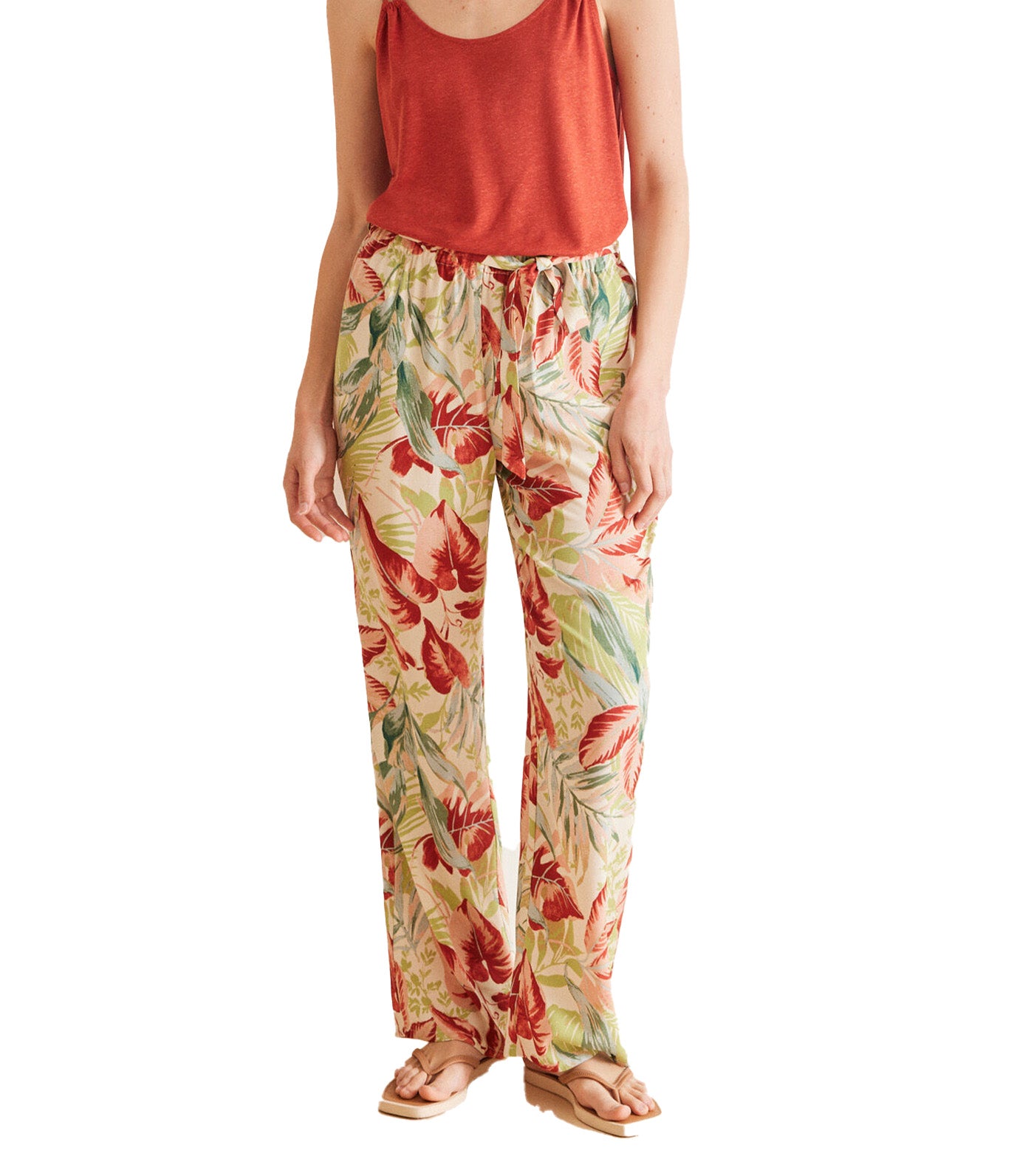 Long Tropical Fluid Trousers