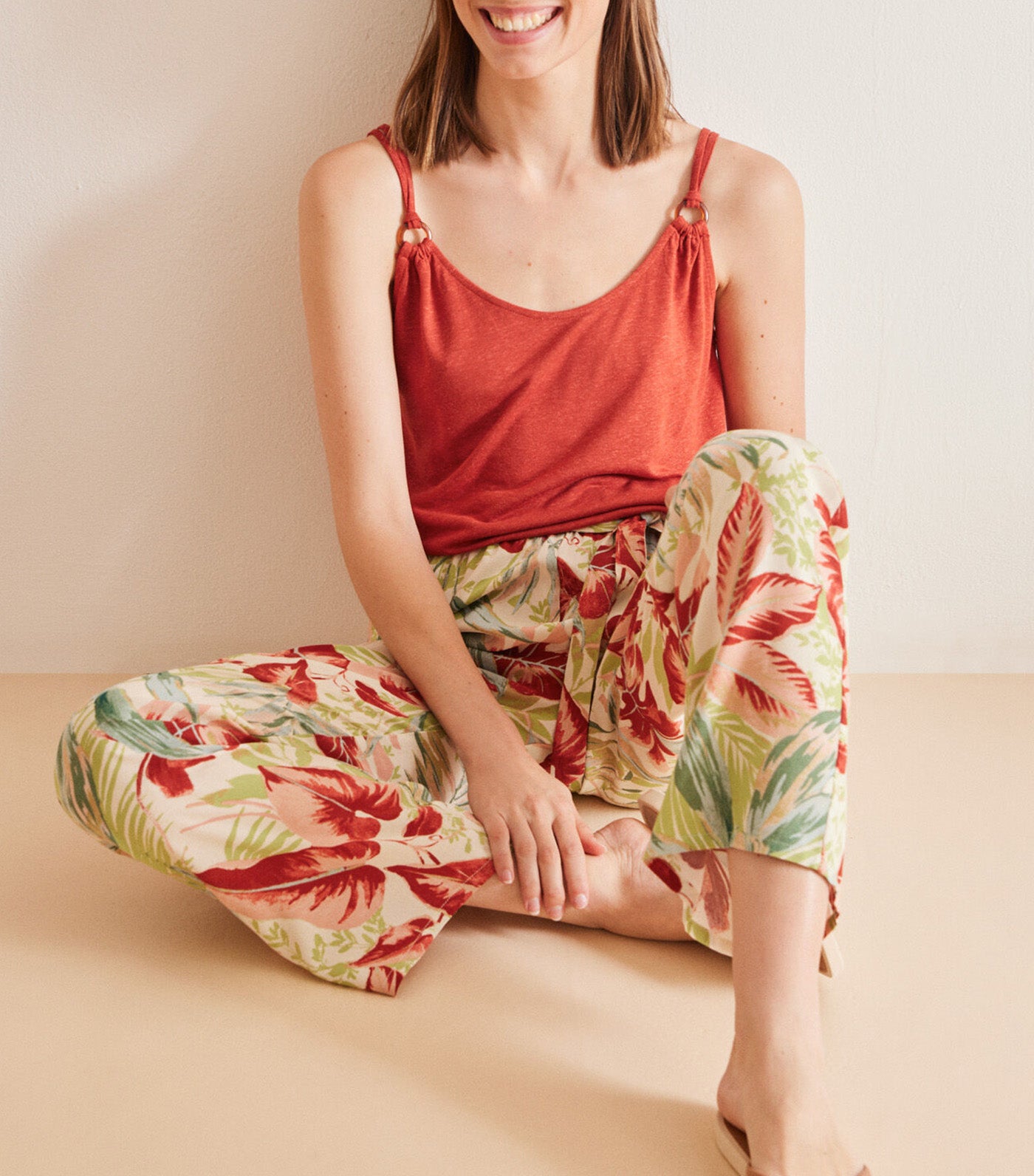 Long Tropical Fluid Trousers